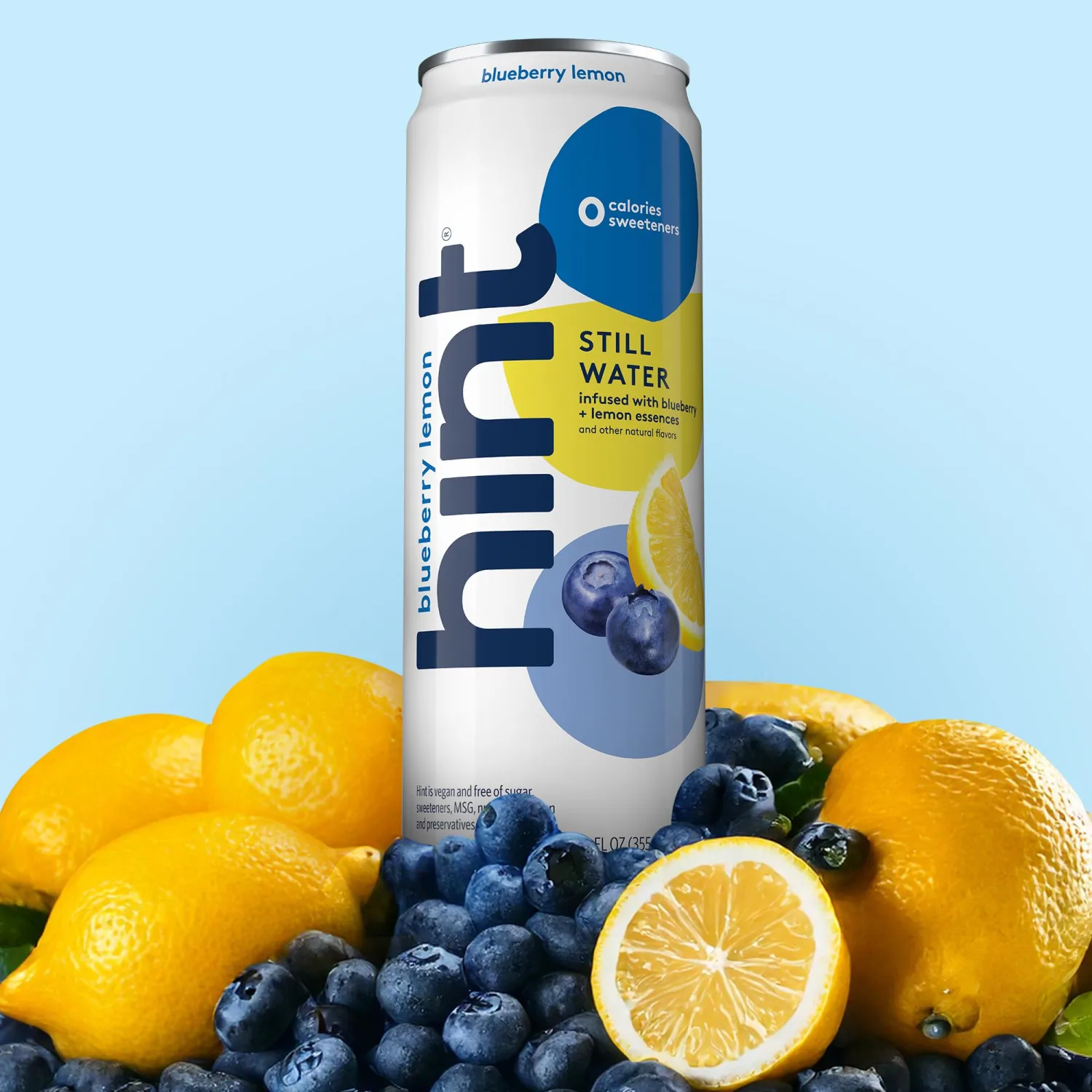 Hint Canned Water, Blueberry Lemon - Purified Flavored Water with Zero Calories, Natural Flavors, and Sugar Free - 12 Fl Oz Cans (Pack of 12)