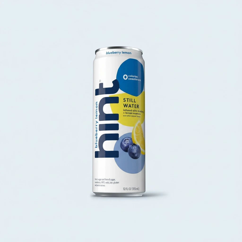 Hint Canned Water, Blueberry Lemon - Purified Flavored Water with Zero Calories, Natural Flavors, and Sugar Free - 12 Fl Oz Cans (Pack of 12)