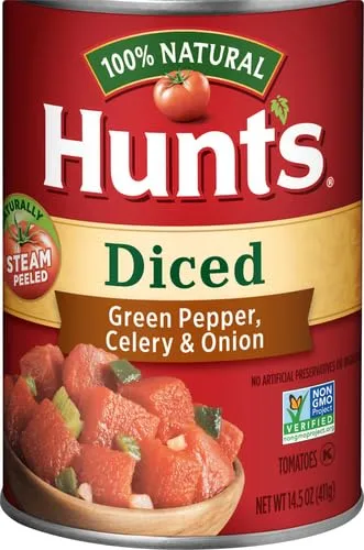 Hunts Tomatoes Diced With Green Peppers Celery Onions, 14.5 oz