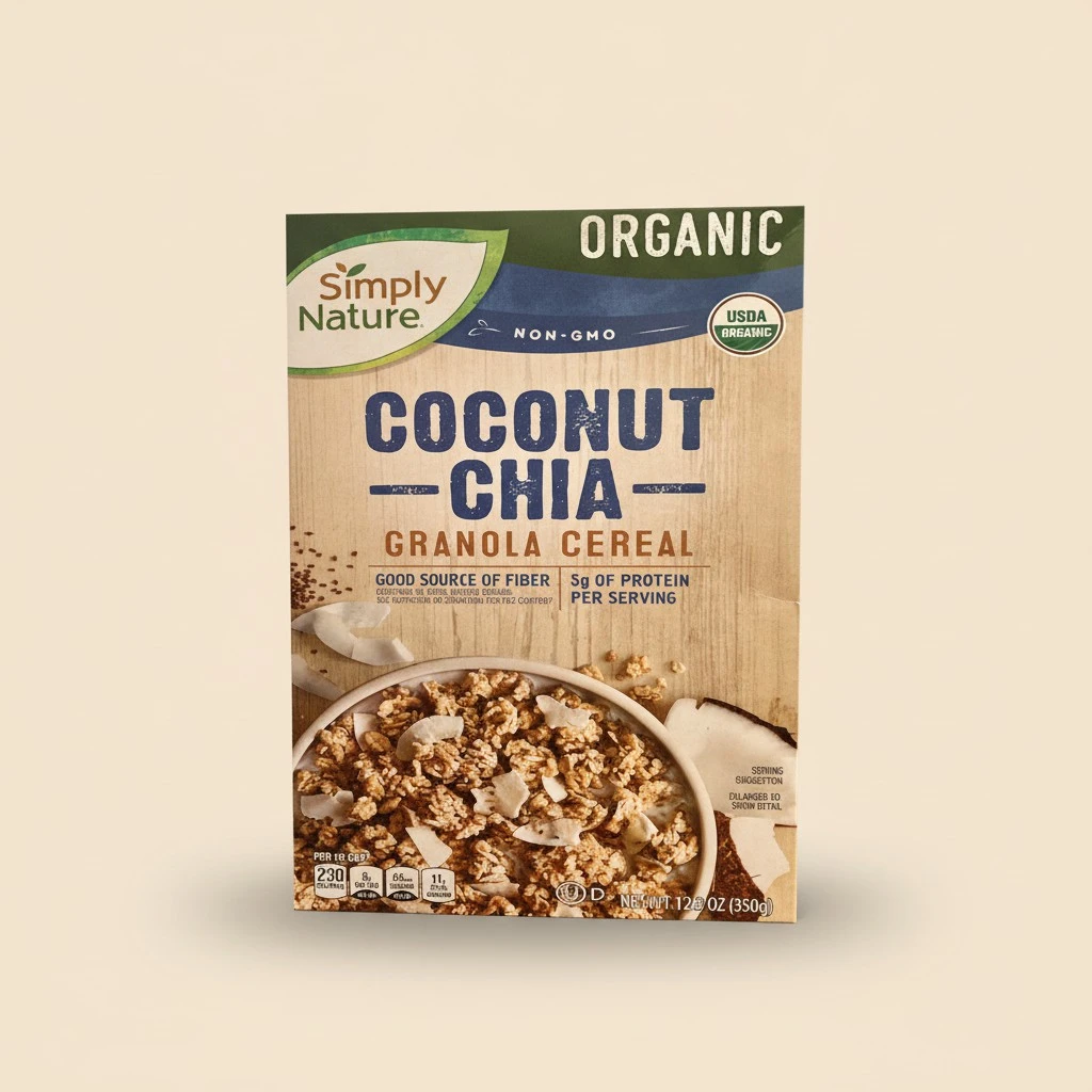 Simply Nature Coconut Chia Granola Cereal, Organic, 12.3 oz