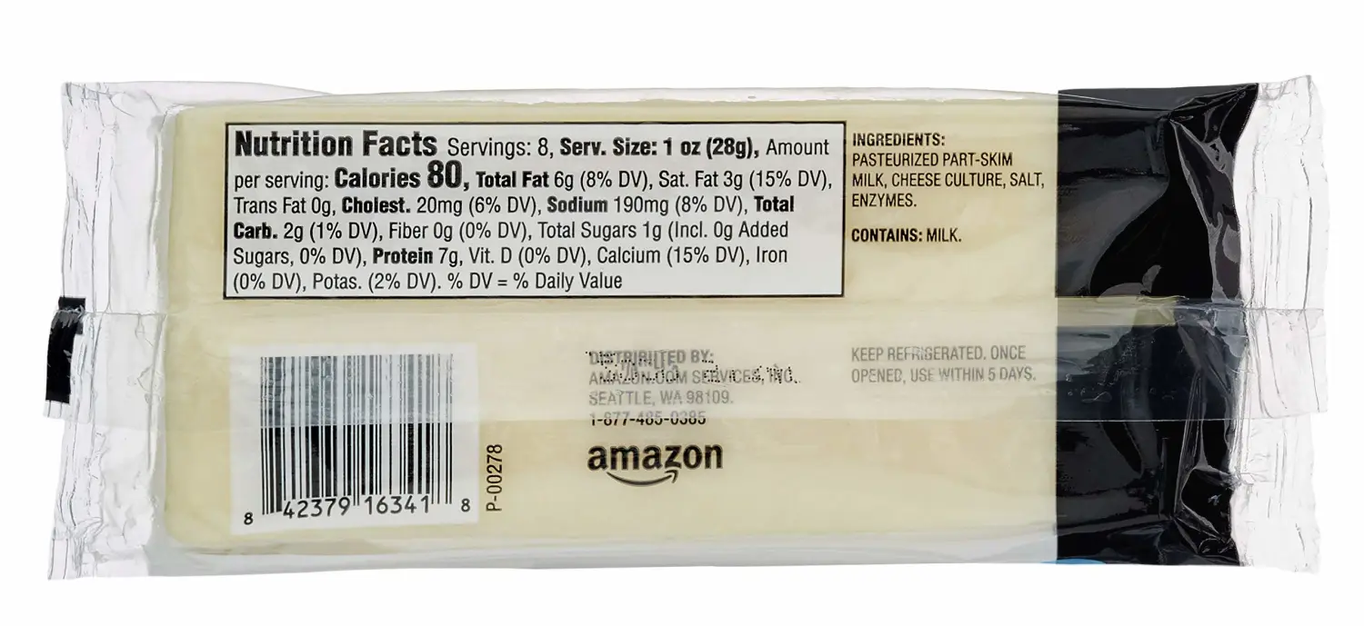Amazon Brand - Happy Belly Mozzarella Cheese Block, 8 oz