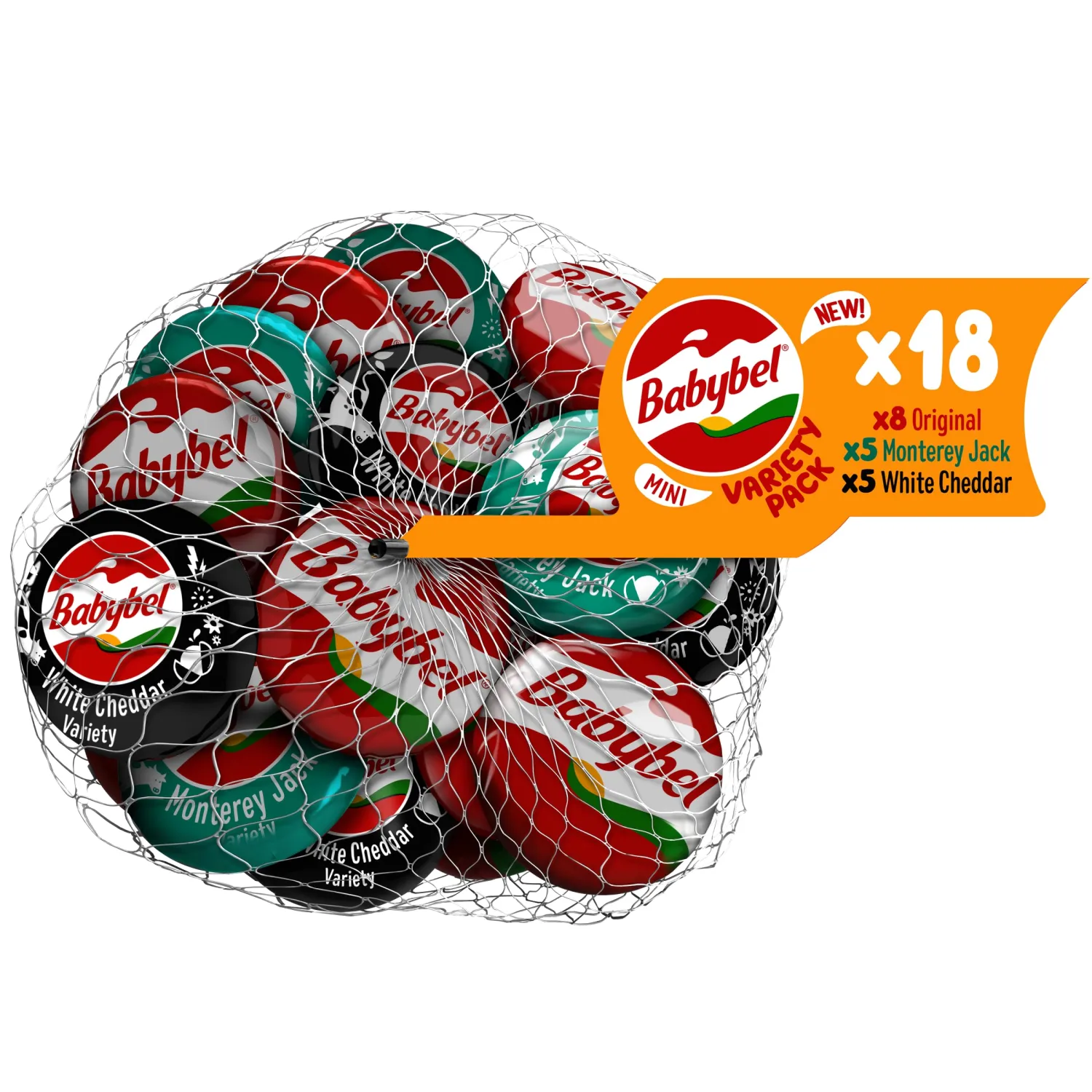 Mini Babybel® Variety Net Snack Cheese, 18 Pack (12.7 oz)
