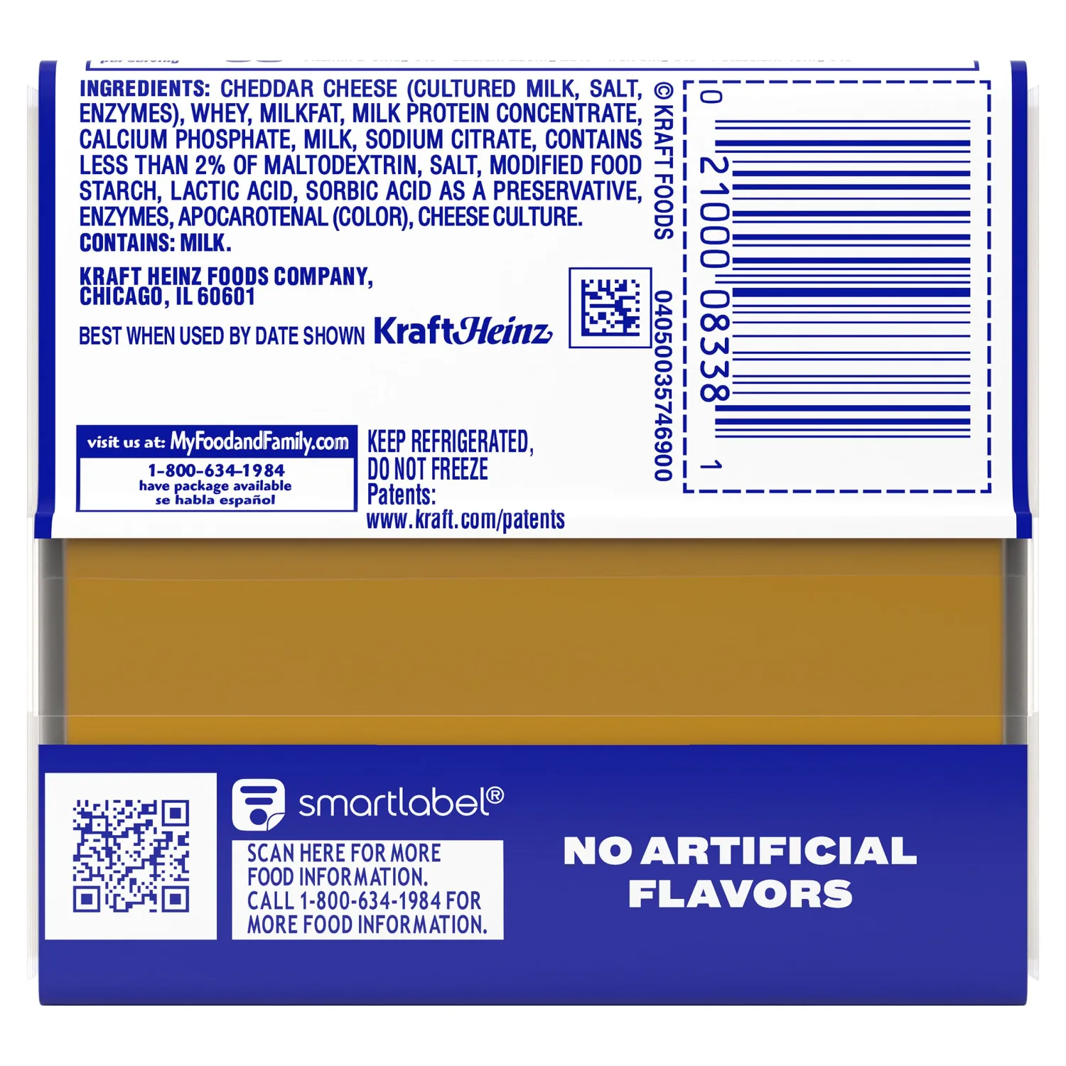 Kraft Singles Sharp Cheddar Slices, 16 ct Pack