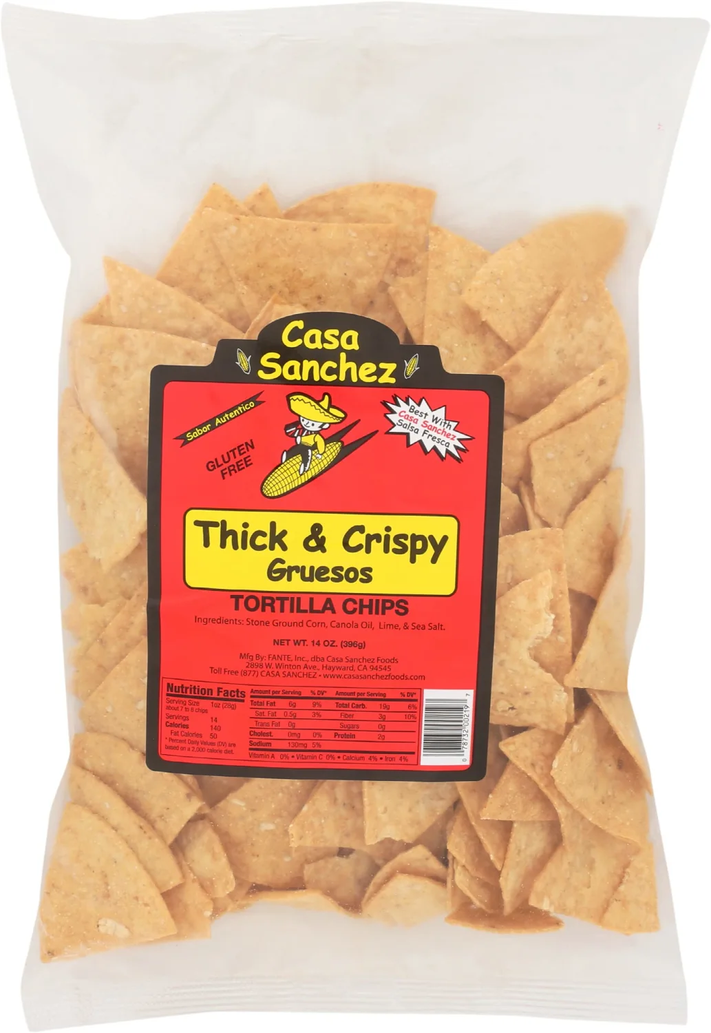 Casa Sanchez, Chip Tortilla Thick Crispy Gruesos, 14 Ounce
