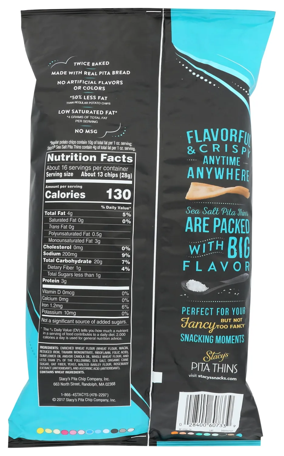 Stacys Snacks, Sea Salt Pita Thins, 15.6 Ounce