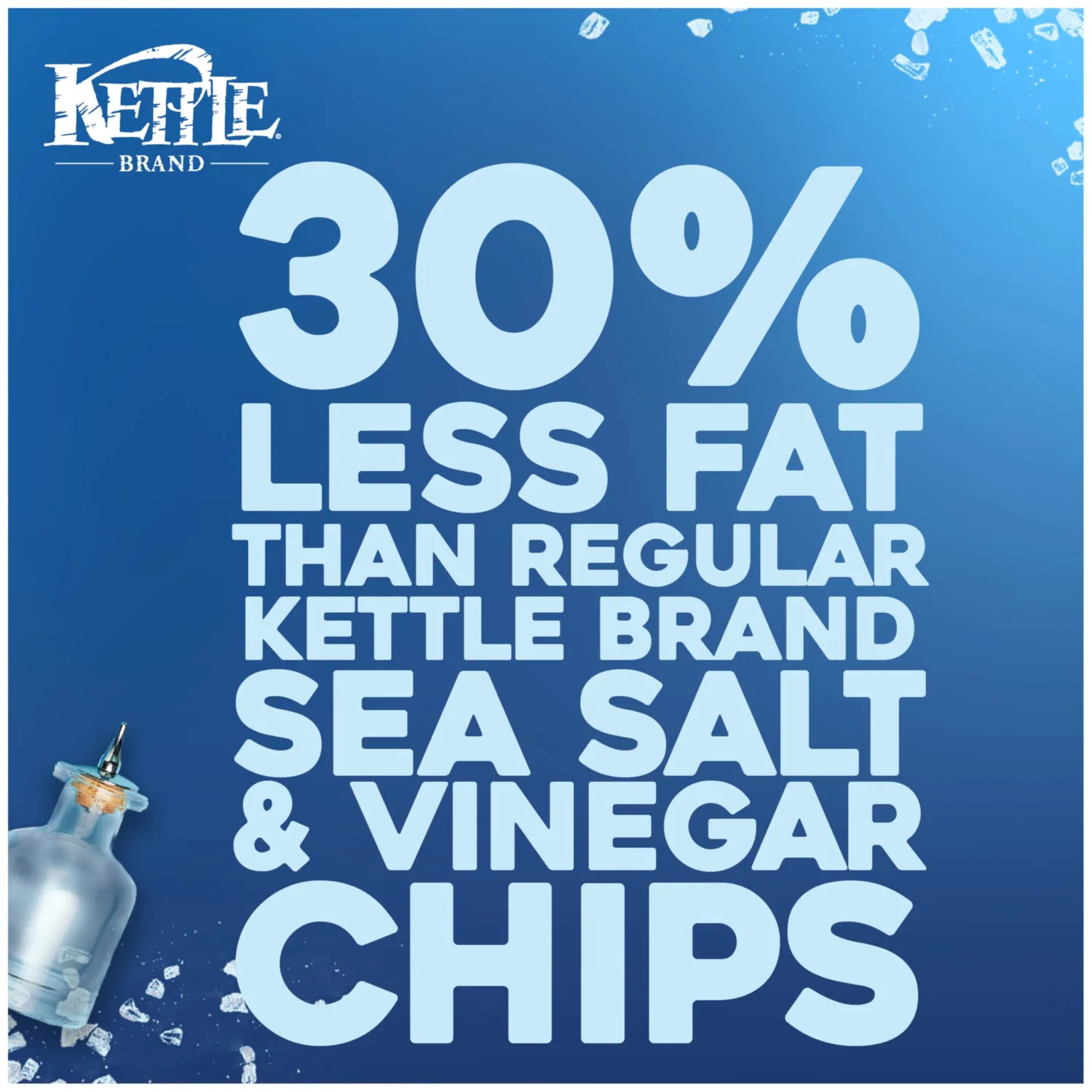 Kettle Brand Potato Chips, Air Fried Sea Salt and Vinegar Kettle Chips, 11.25 Oz Party Size Bag