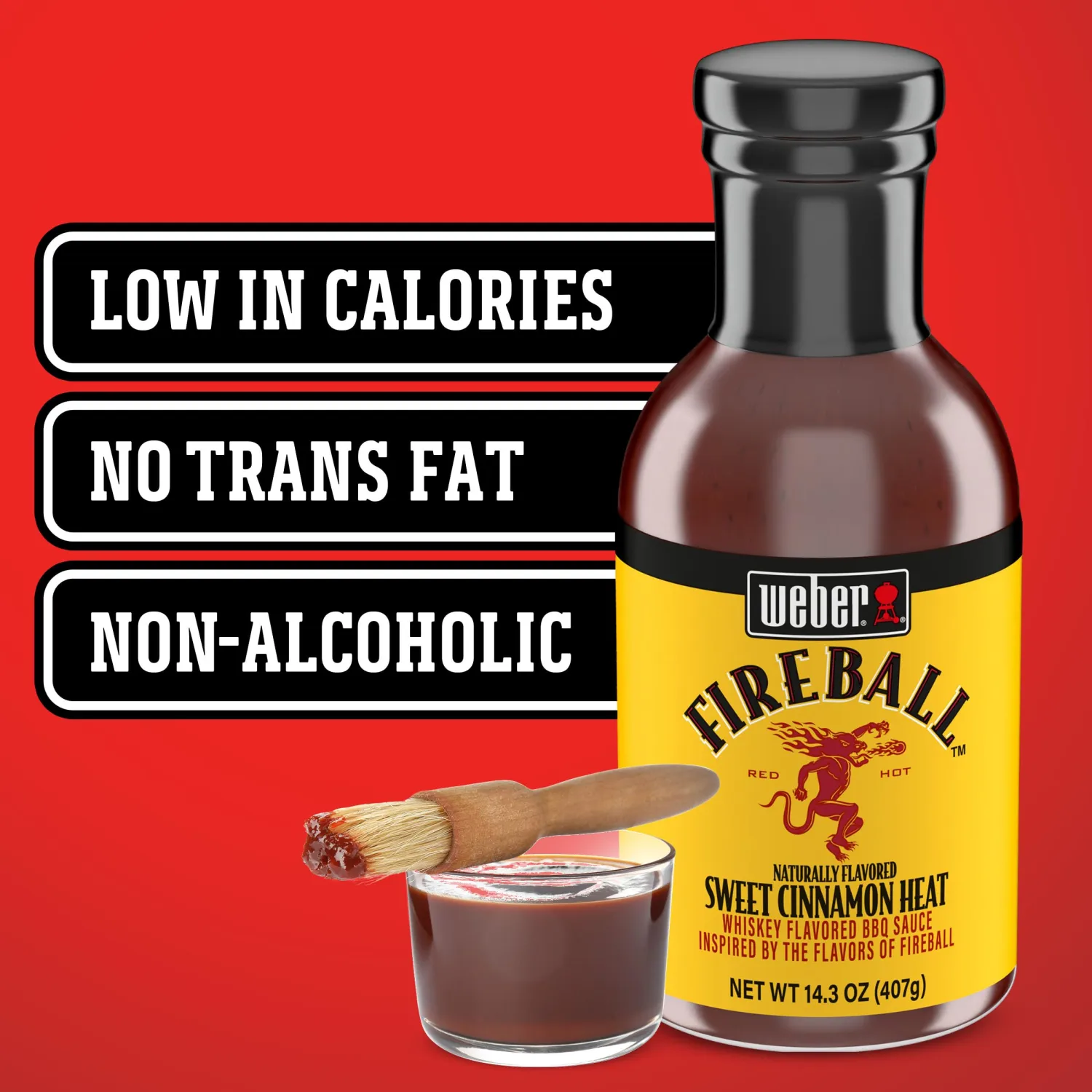 Weber Fireball Whiskey Flavored BBQ Sauce, 14.3 Ounce