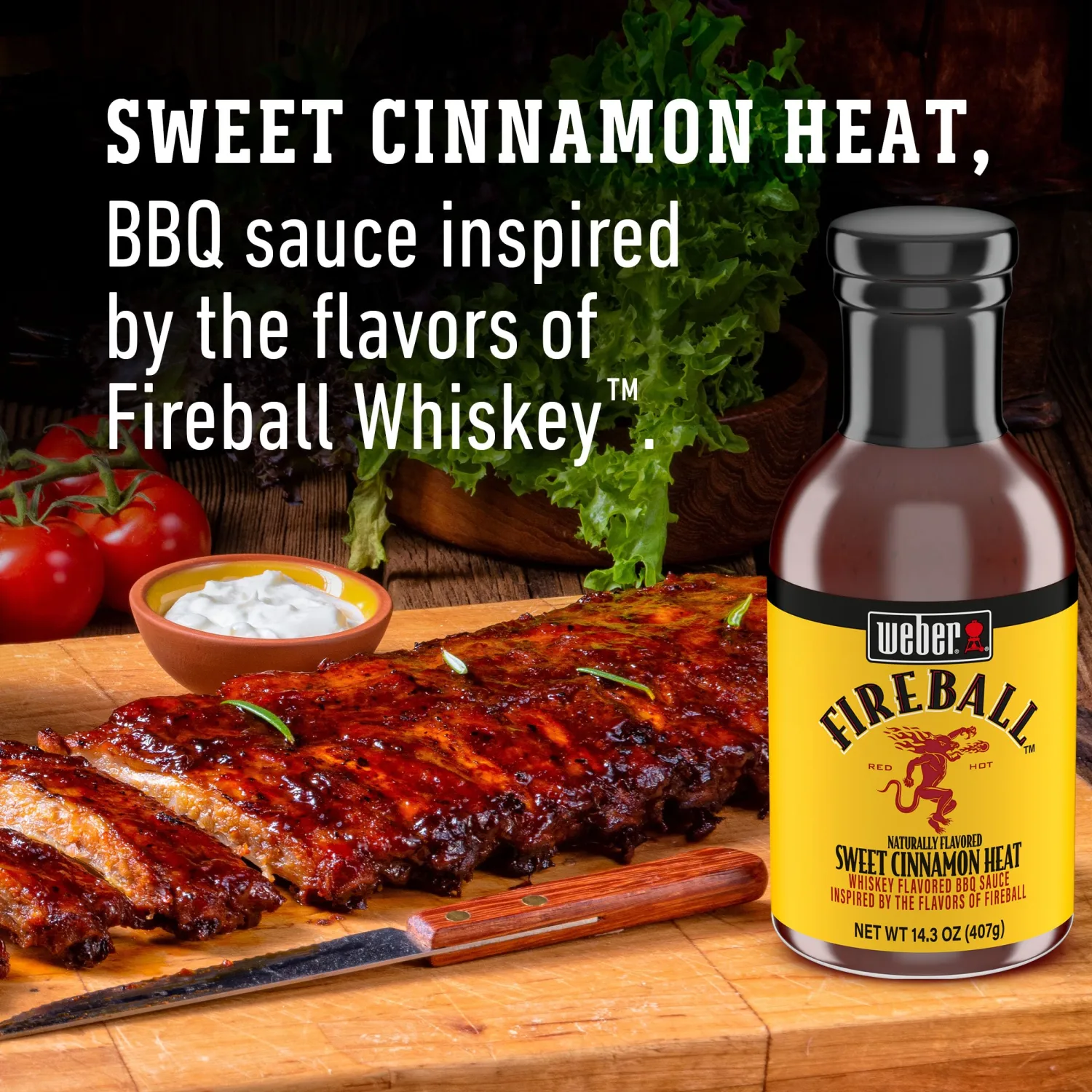 Weber Fireball Whiskey Flavored BBQ Sauce, 14.3 Ounce