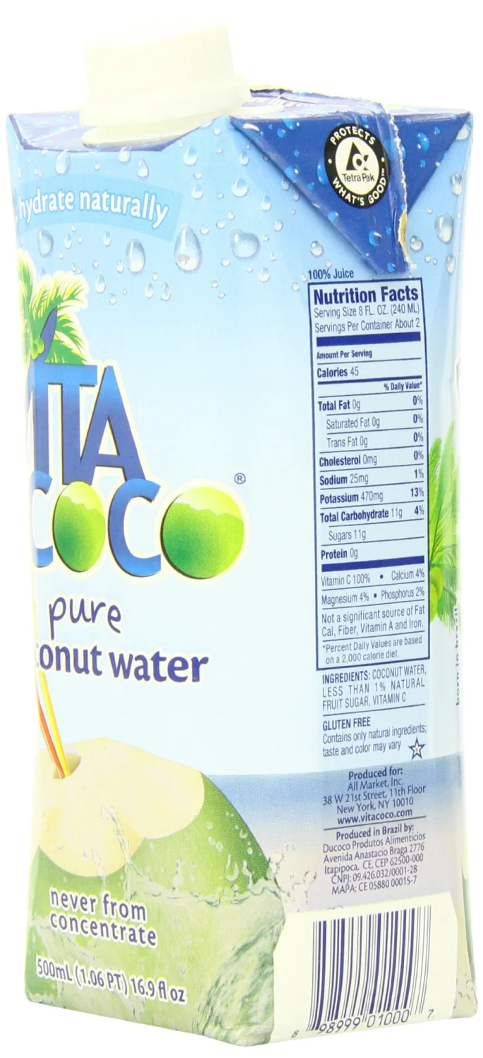 Vita Coco Coconut Water, 4-Pk (4x500mL) (Pack of 2)