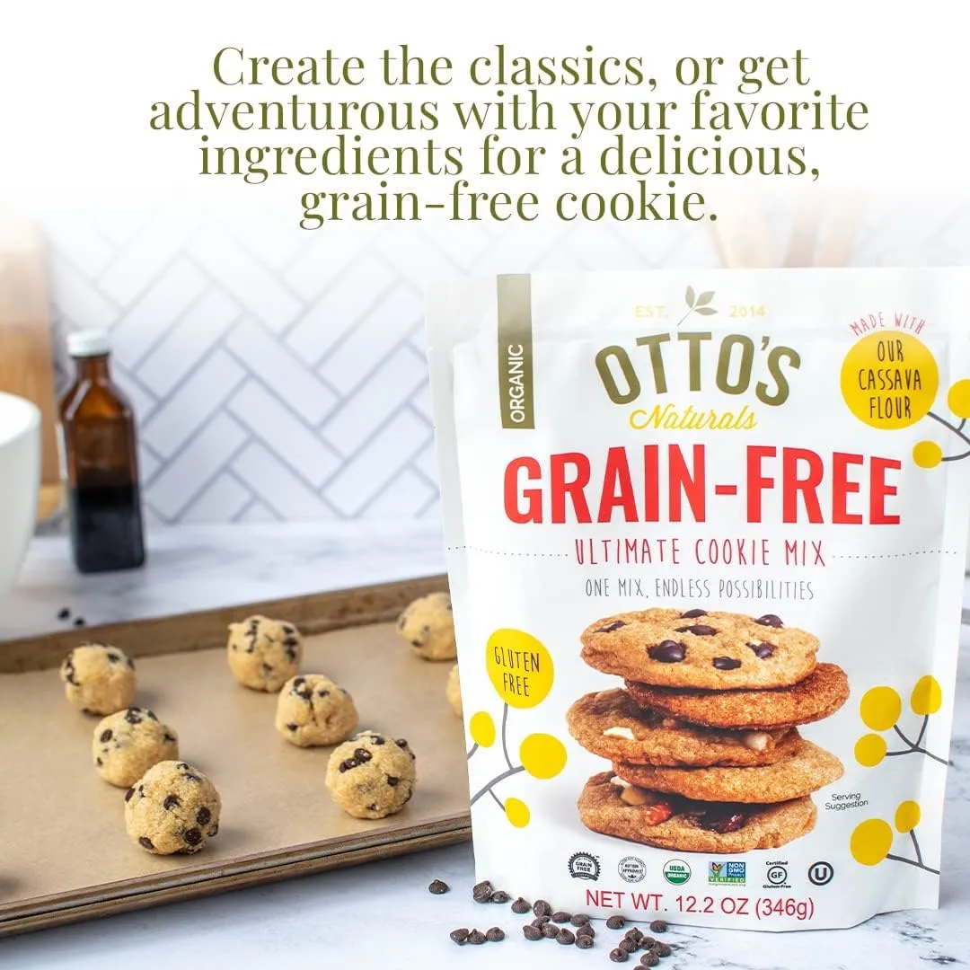 Otto’s Naturals Grain-Free Ultimate Cookie Mix, Made with Organic Cassava Flour, Gluten-Free All-Purpose Cookie Mix, Non-GMO Verified - 12.2 Oz Bag (Single)