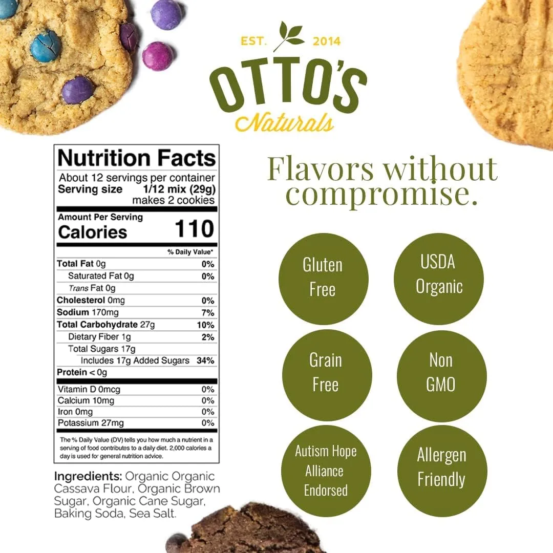 Otto’s Naturals Grain-Free Ultimate Cookie Mix, Made with Organic Cassava Flour, Gluten-Free All-Purpose Cookie Mix, Non-GMO Verified - 12.2 Oz Bag (Single)