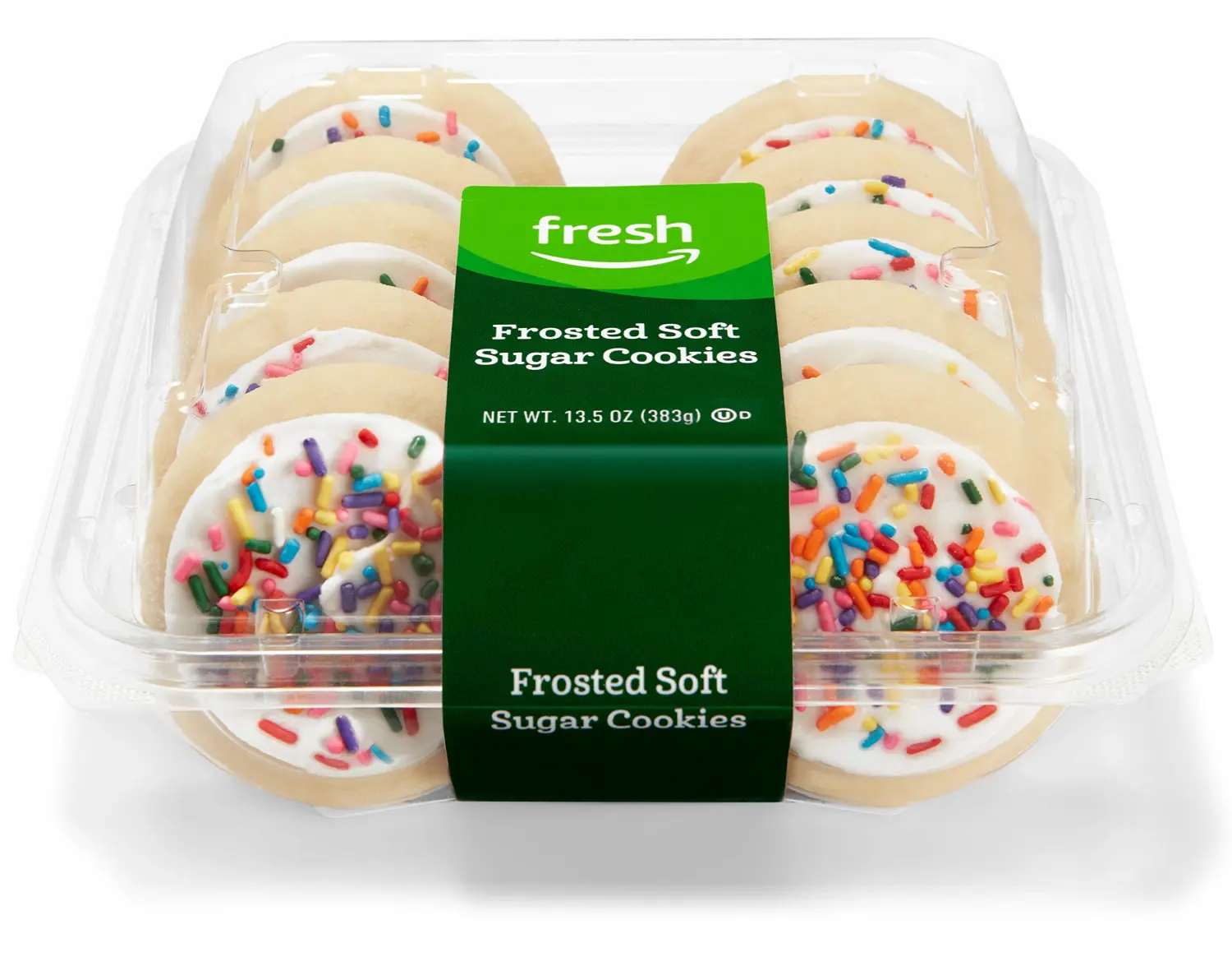 Amazon Fresh, White Frosted Soft Sugar Cookies, 10 Count, 13.5 Oz