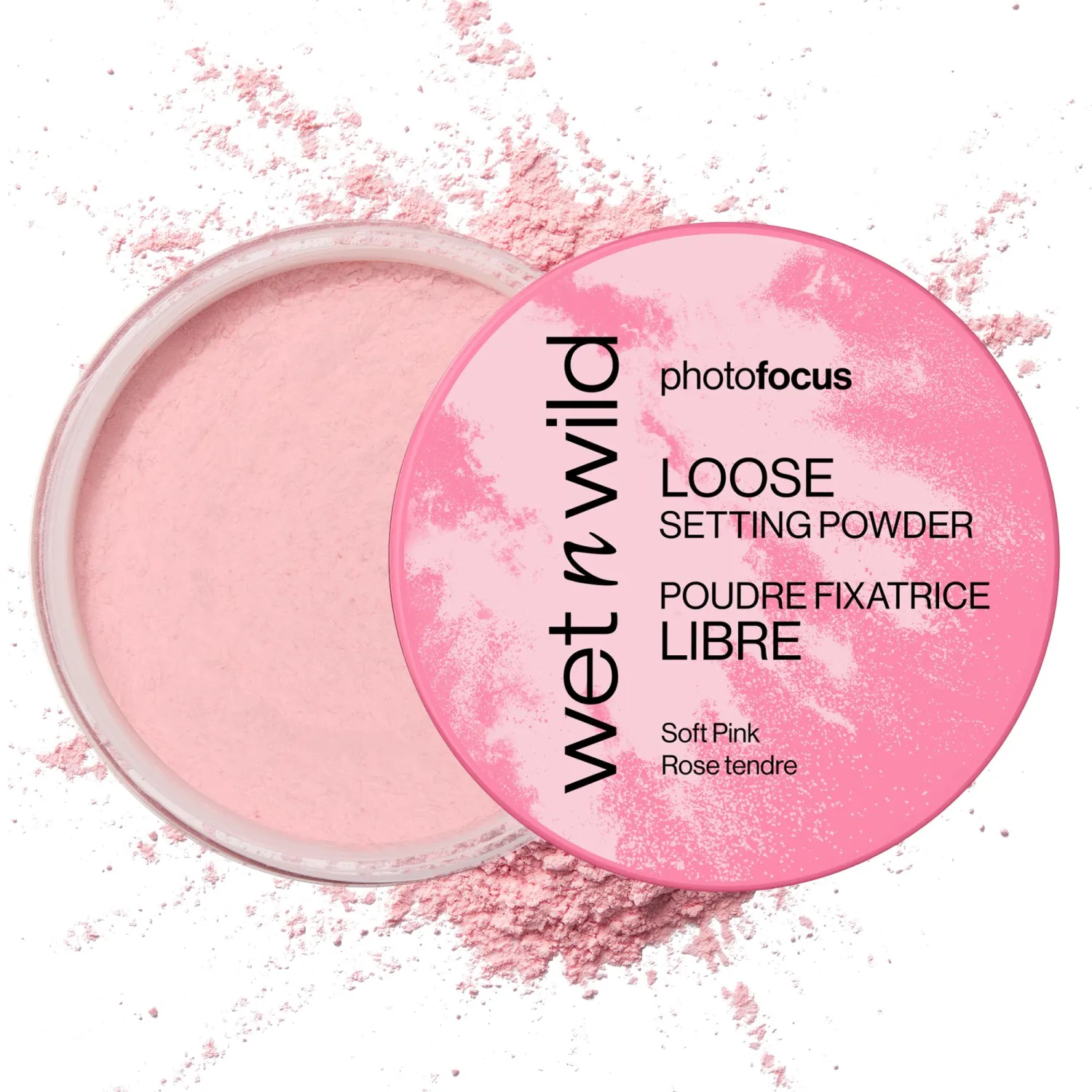 wet n wild Photo Focus Loose Setting Powder, Lightweight Silky Formula, Radiant Tint for a Luminous Glow, Blurring & Oil-Control Finish, Long-Lasting Makeup Setting Powder, Cruelty-Free - Soft Pink