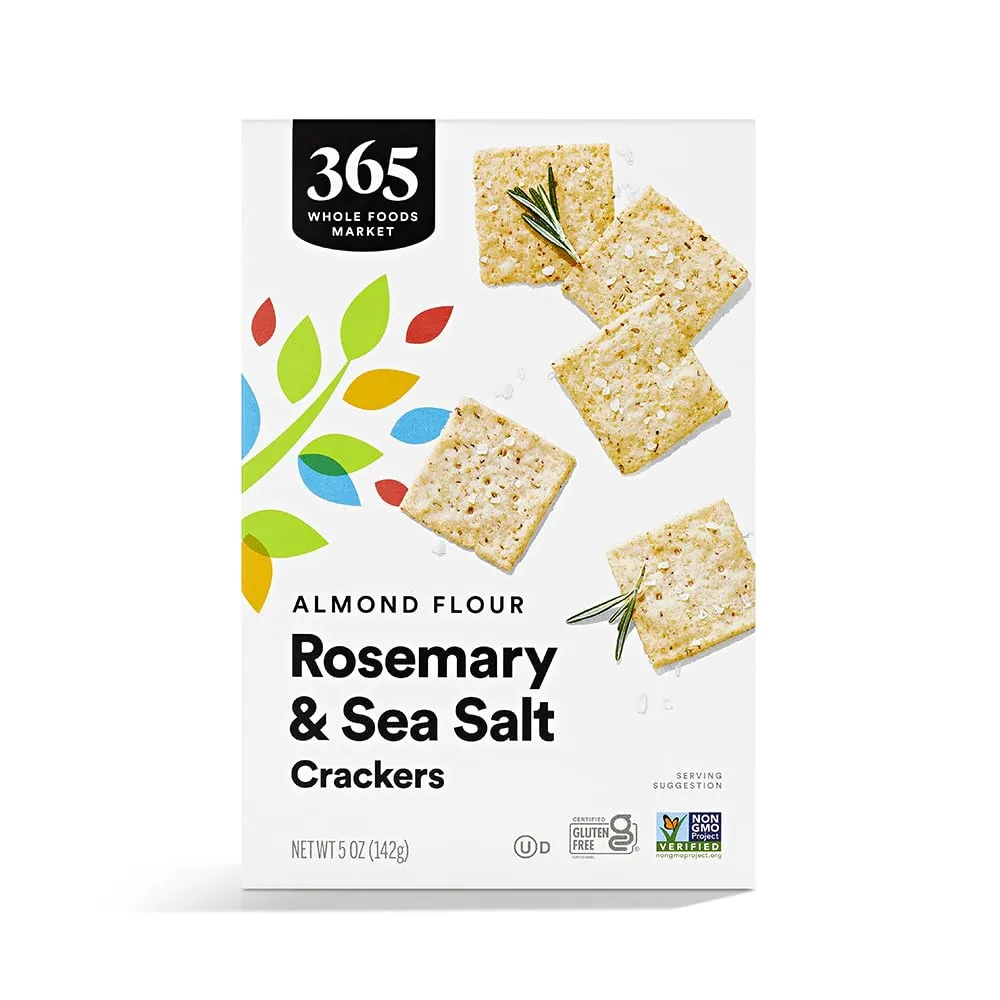 365 by Whole Foods Market Rosemary Sea Salt Almond Flour Crackers, 5 OZ