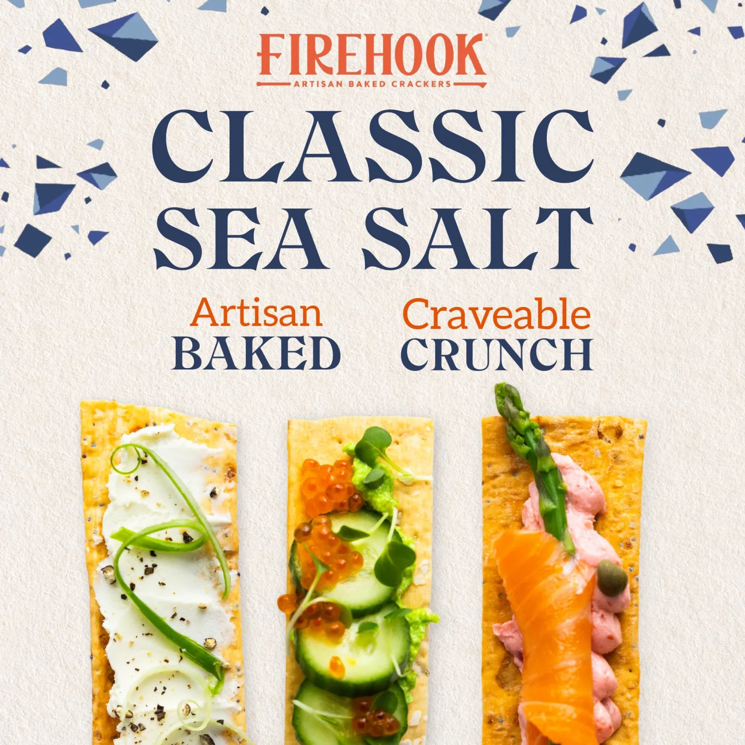 Firehook Sea Salt Crackers – Artisan Baked, Uniquely Crunchy, Baked with Simple Ingredients – Organic, Non-GMO, Kosher – 5.5 oz Box