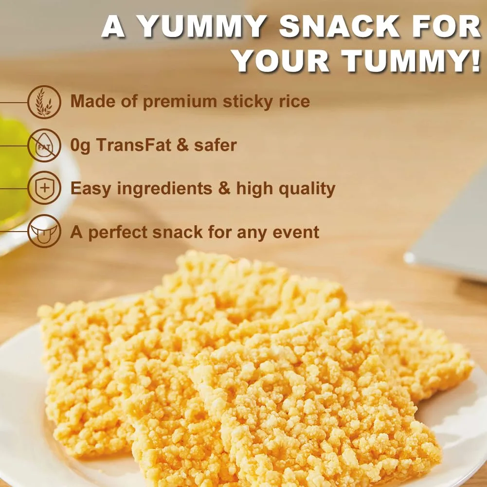 EAPC Rice Crackers - Crunchy Sticky Rice Crackers Cake, 9oz Box, Original Flavor (Pack of 1)