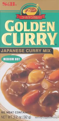 S&B, Golden Curry Japanese curry Mix, Medium Hot, 3.2 oz (Pack of 4)