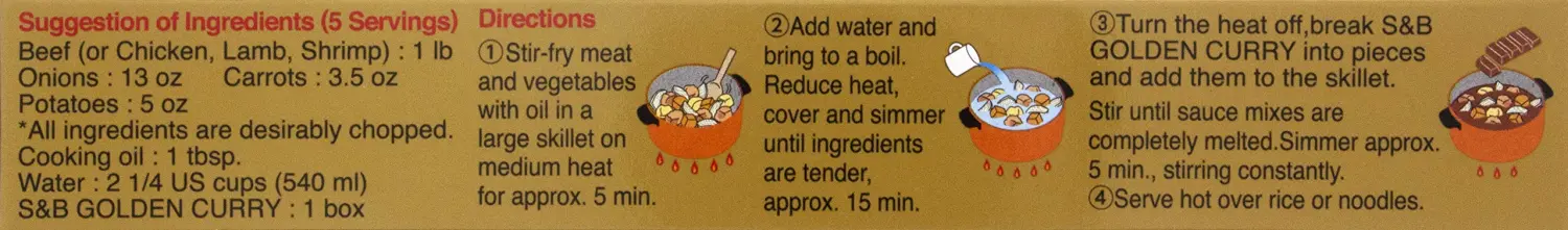 S&B, Golden Curry Japanese curry Mix, Medium Hot, 3.2 oz (Pack of 4)