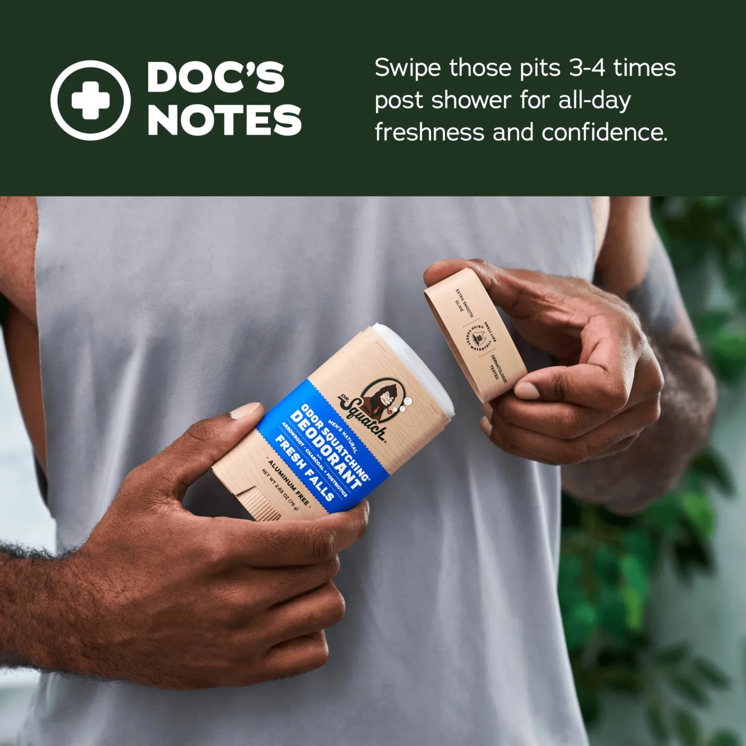 Dr. Squatch Natural Men’s Deodorant – Aluminum Free Natural Deodorant Men with Charcoal & Postbiotics for 72-Hour Odor Protection – Rainforest Rapids + Cool Fresh Aloe, 2.65oz Stick (2-Pack)