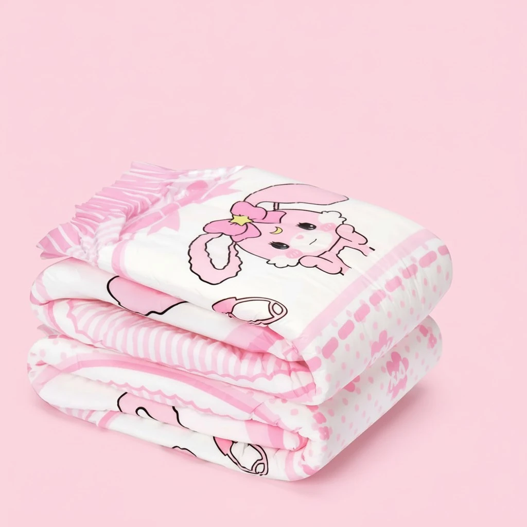 Littleforbig Adult Printed Diaper 2 PCS - Baby Usagi Cute Diaper (Large 36"-48")