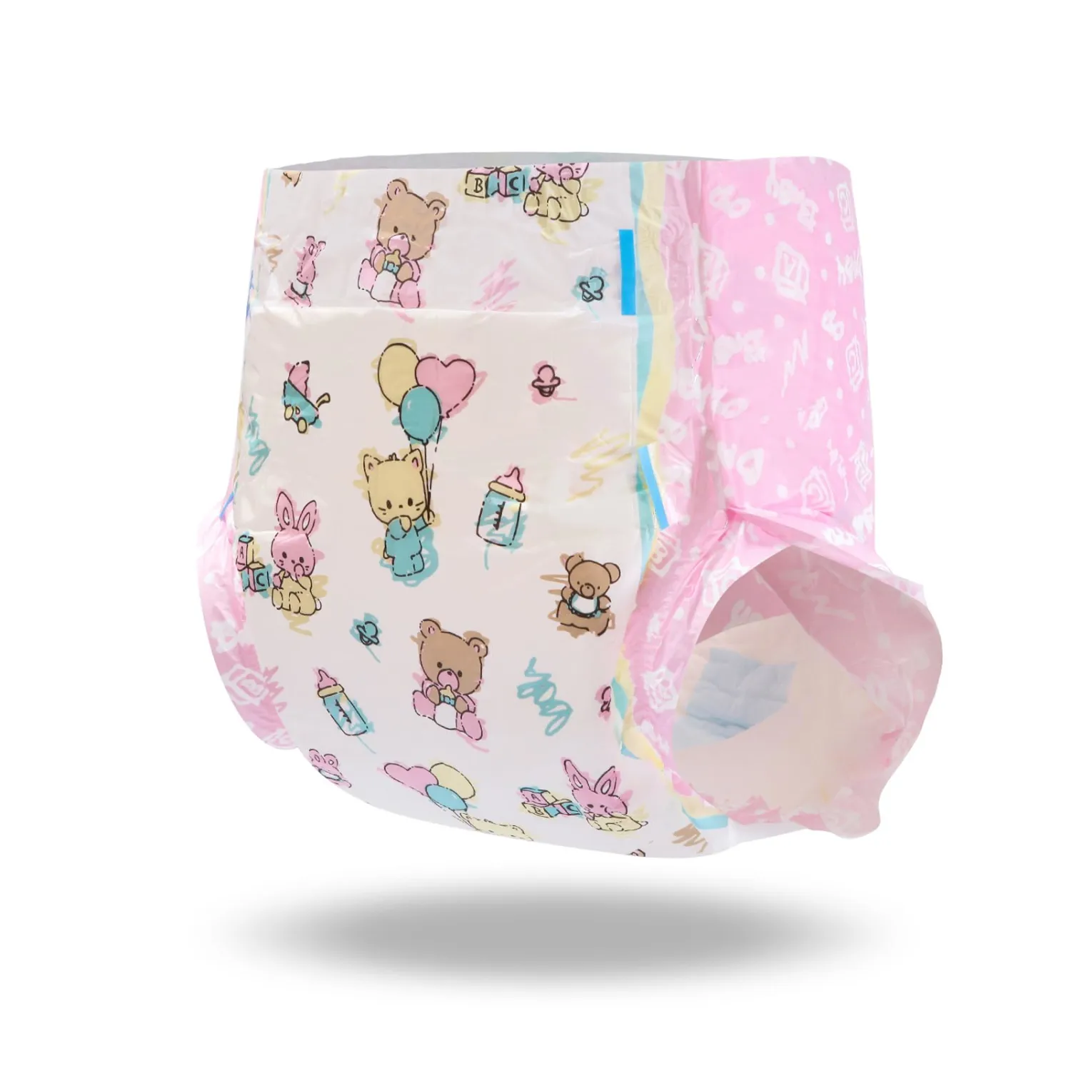Littleforbig Printed Adult Brief Diapers 10 Pieces - Baby Cuties (X-Large 48"-56")