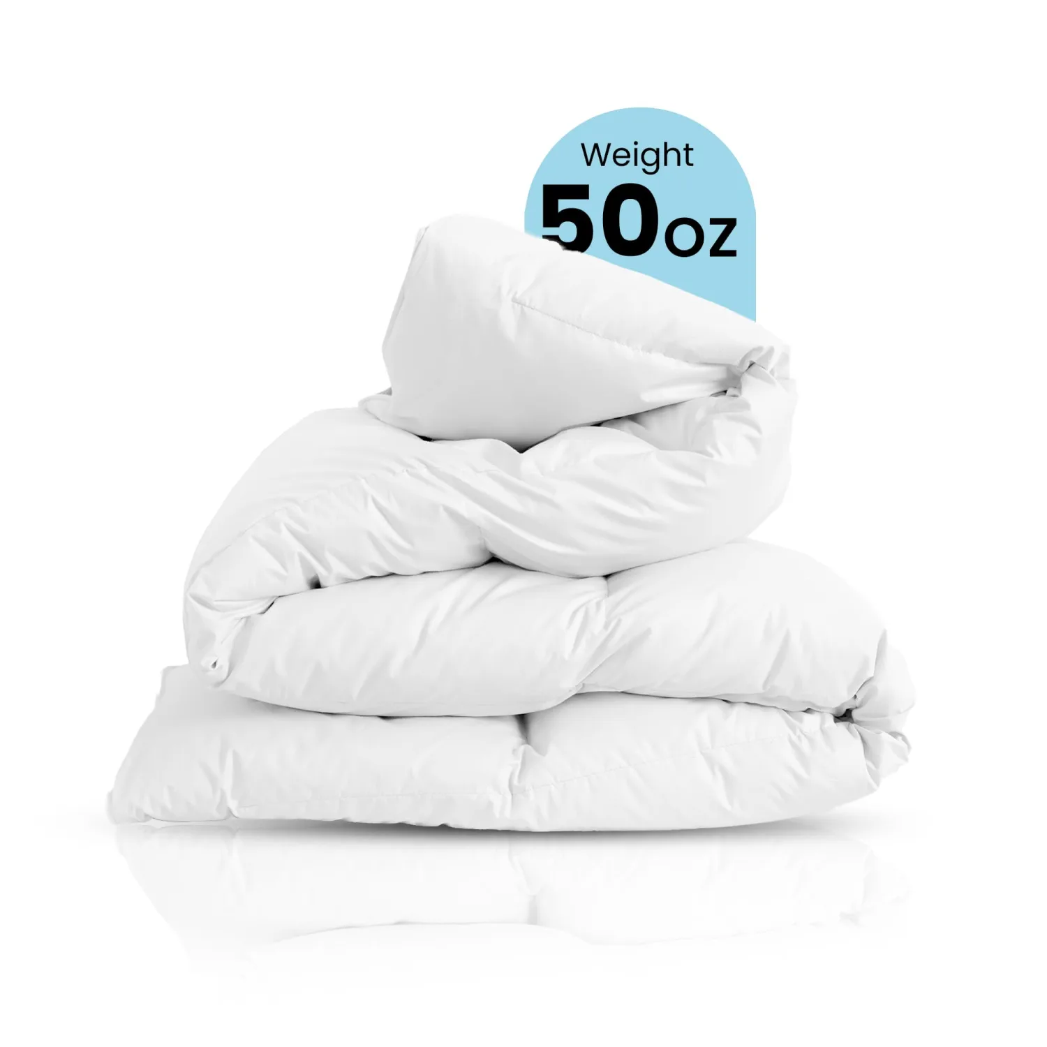East Coast Bedding Cozy Dream Goose Down and Feather Comforter - Queen Size 86x86 Inch - Cooling Feathers Down Duvet for All Season - 100% Organic Cotton White - 50 oz