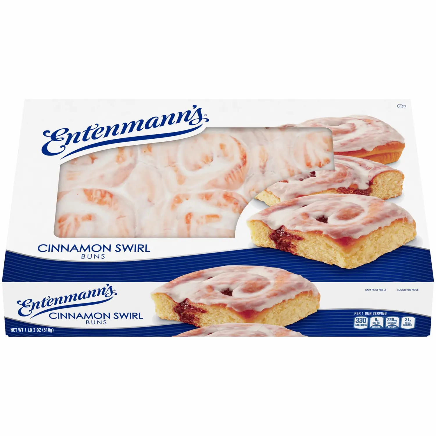 Entenmann's Cinnamon Swirl Buns, Box of Cinnamon Buns, 18 oz