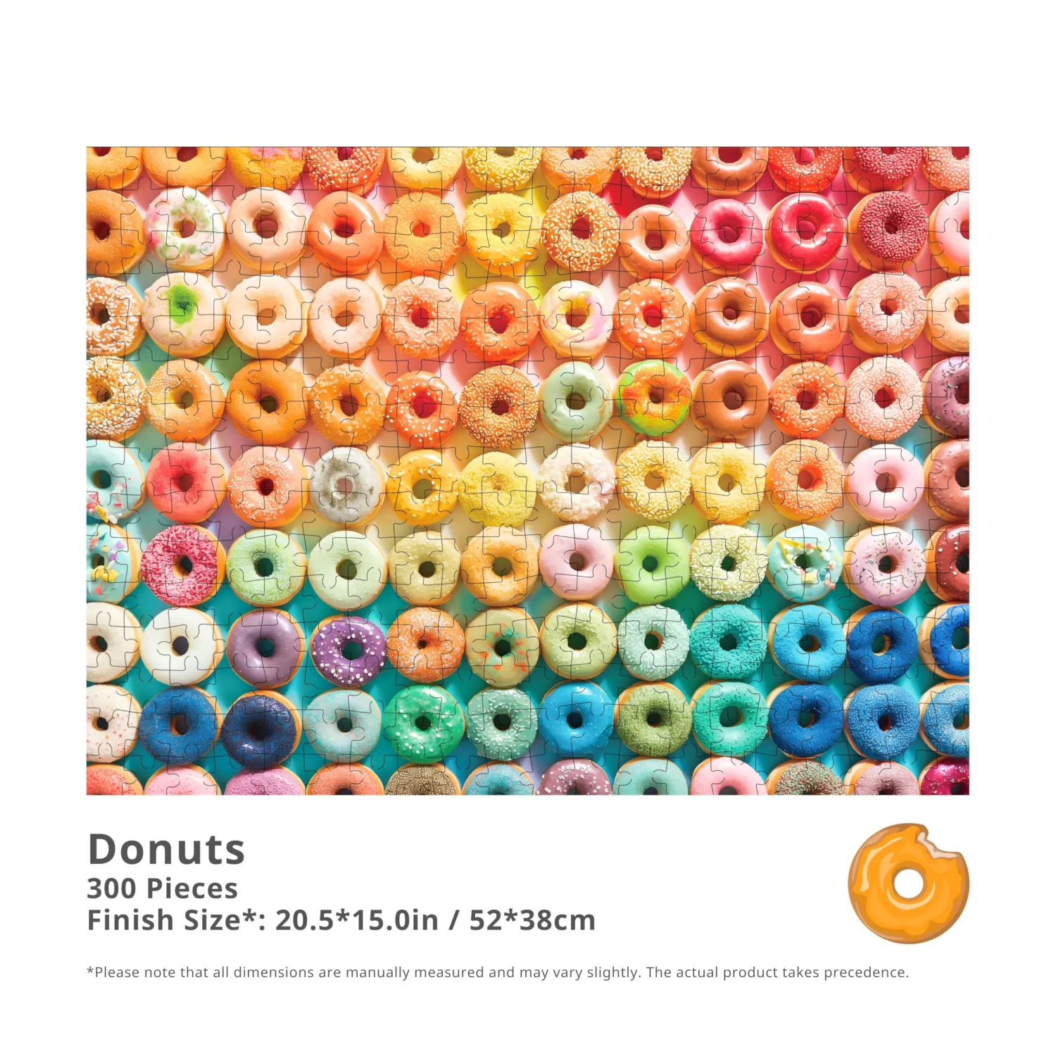 Donuts, 300 Pieces Jigsaw Puzzles, Moderate Challenge, Kids Puzzles, Family Game Nights, Finish Size 20.5 * 15.0 in