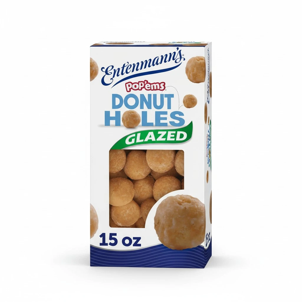 Entenmann's Pop'ems Glazed Donut Holes 15 oz, Donuts Box