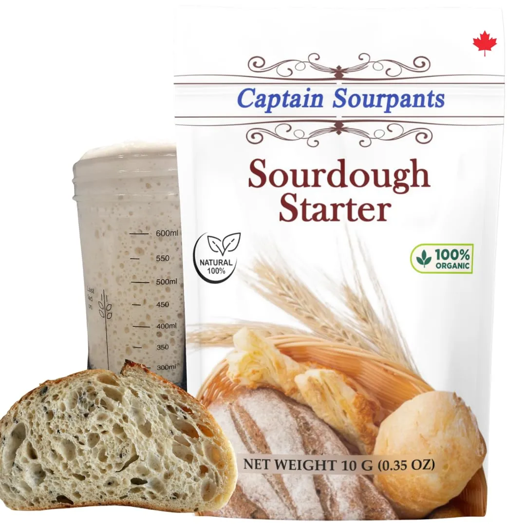 Mature Sourdough Starter Culture – Active and Mature Dehydrated Sourdough Starter for Delicious Homemade Sourdough Bread – All-Natural and Organic - Beginner Friendly, Fast reactivation and Expert Support