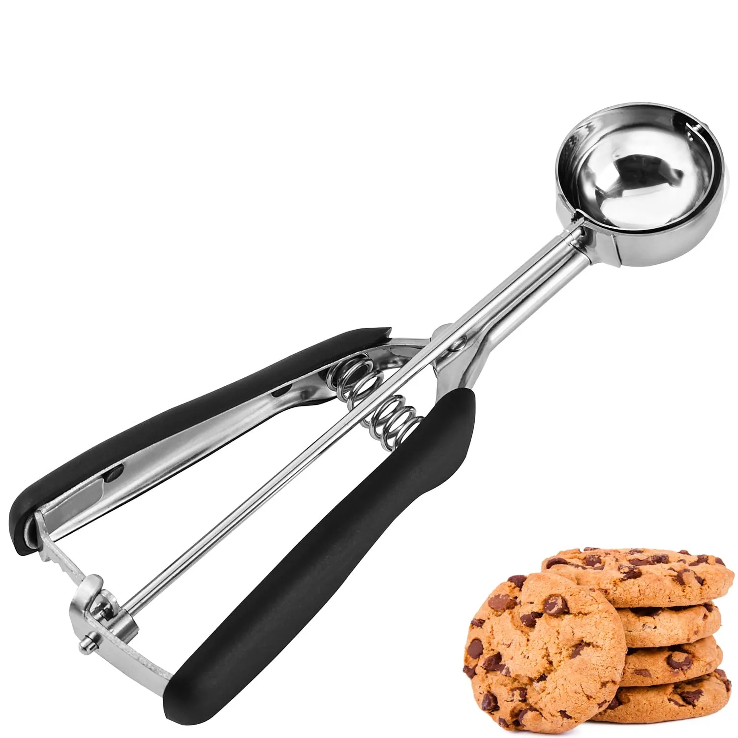 Small Cookie Scoop 1 Tbsp, Cookie Dough Scoop, 1 Tablespoon Cookie Scoops for Baking, Melon Baller, Comfortable Grip, Non-Slip, Smooth Release and Dishwasher Safe