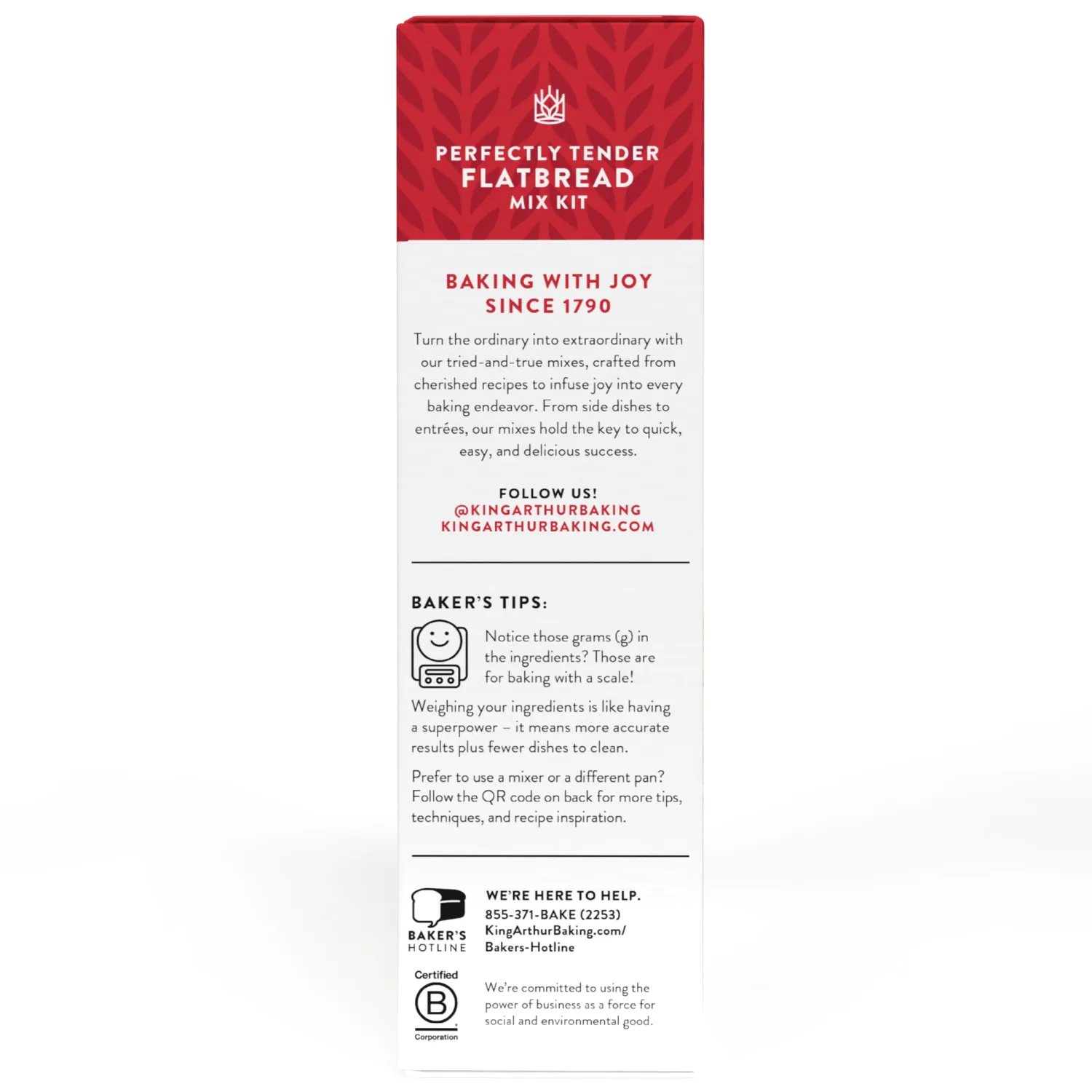 King Arthur Baking Company Perfectly Tender Flatbread Mix Kit 16.5 oz., Baking Mix - Ready in 1 hour