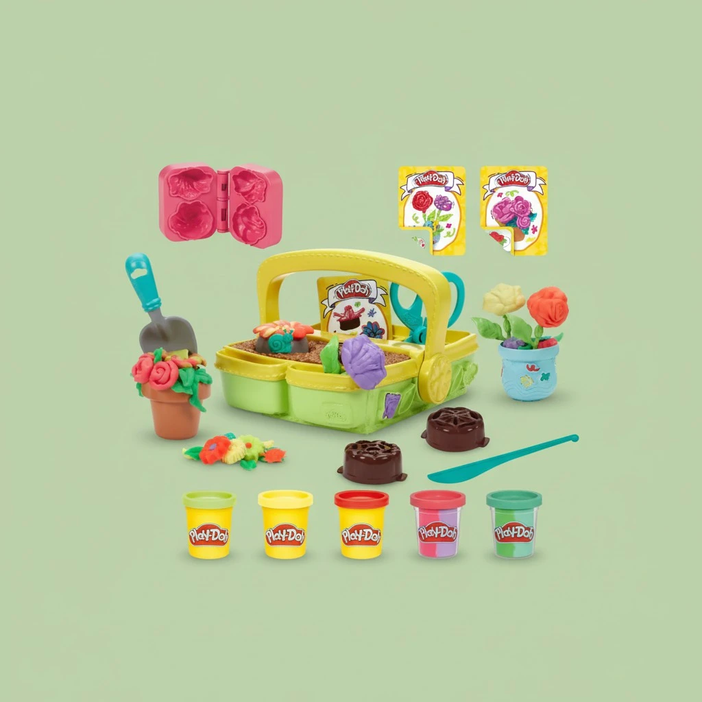 Play-Doh Blooming Flower Garden Toy Playset, Nature Pretend Play, Kids Arts & Crafts Ages 3+