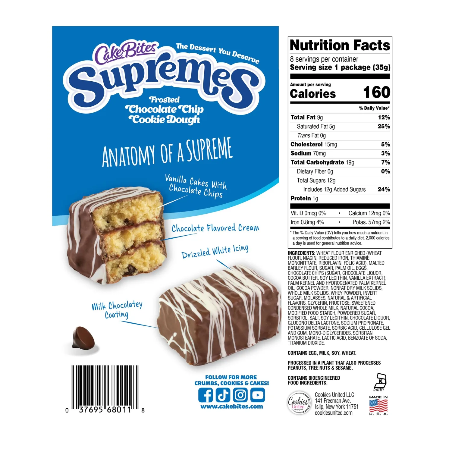 Supremes By CakeBites - Frosted Chocolate Chip Cookie Dough