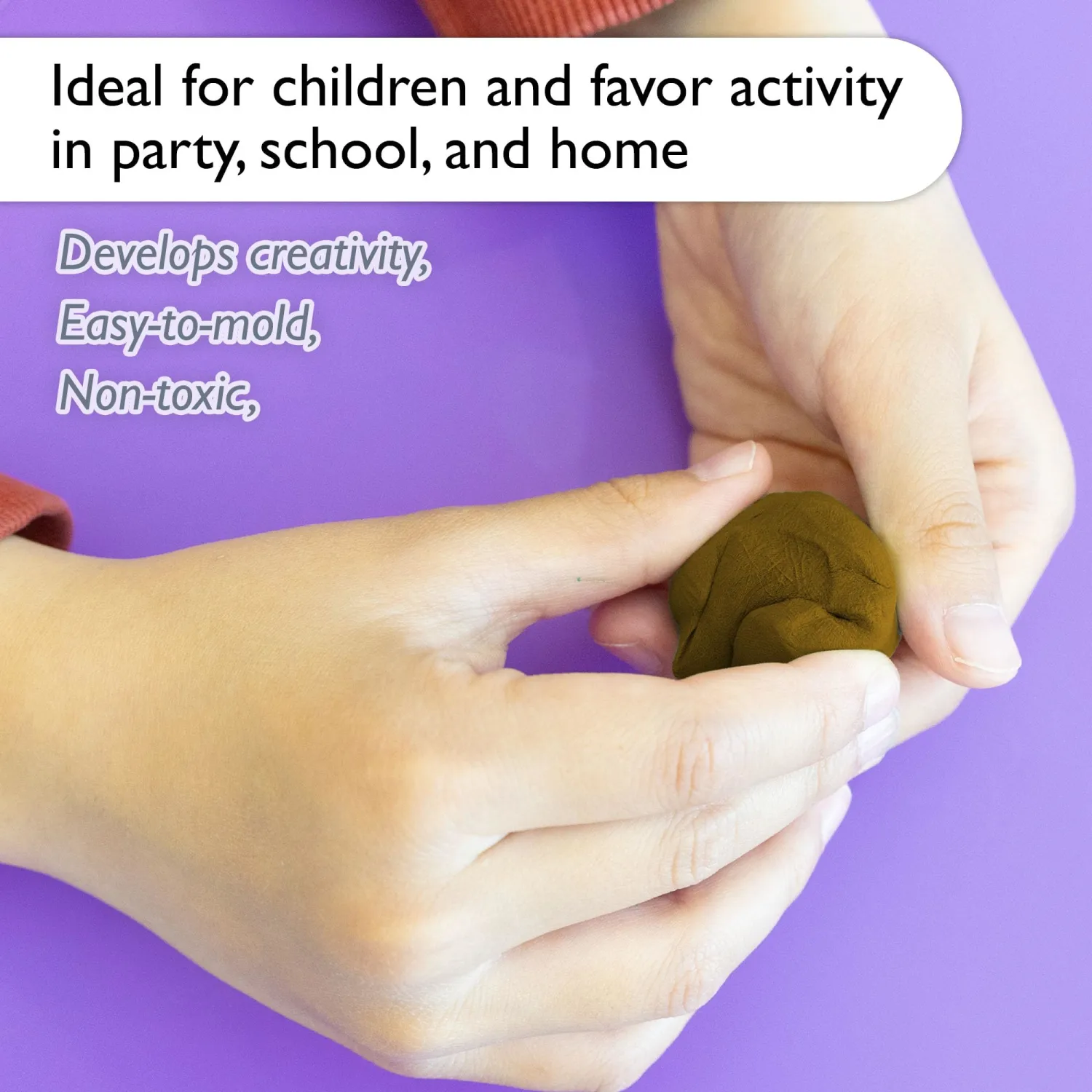 BAZIC Modeling Clay Brown Color 1 LB, Light Dough Art Craft, Non Toxic Gift for Artist Kids Toddler Boys Girls, Bulk for Classroom, 1-Pack