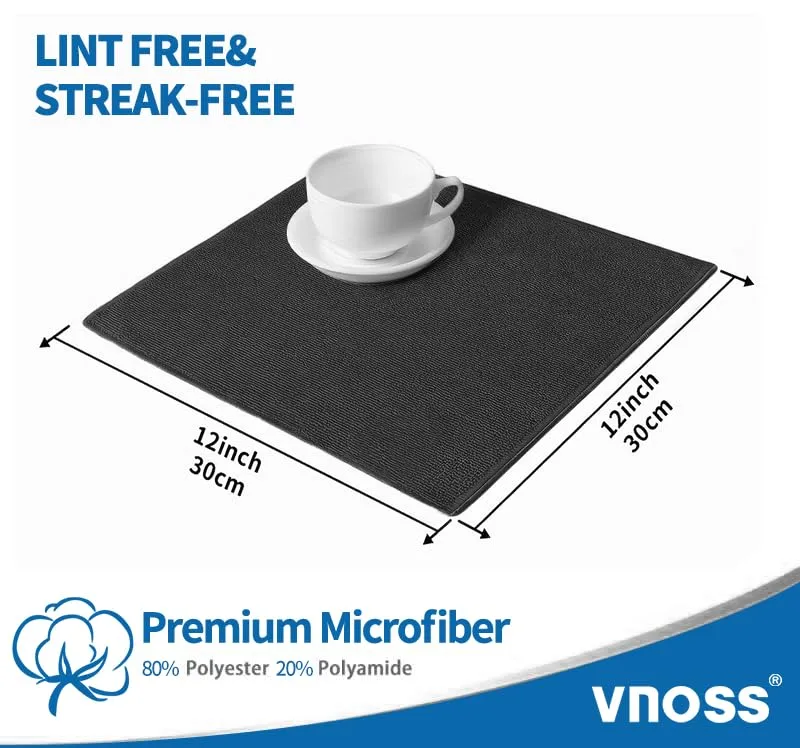 Microfiber Cleaning Cloth, Pack of 12 Cleaning Rag, Cleaning Towels with 4 Color Assorted, Black,12"X12"