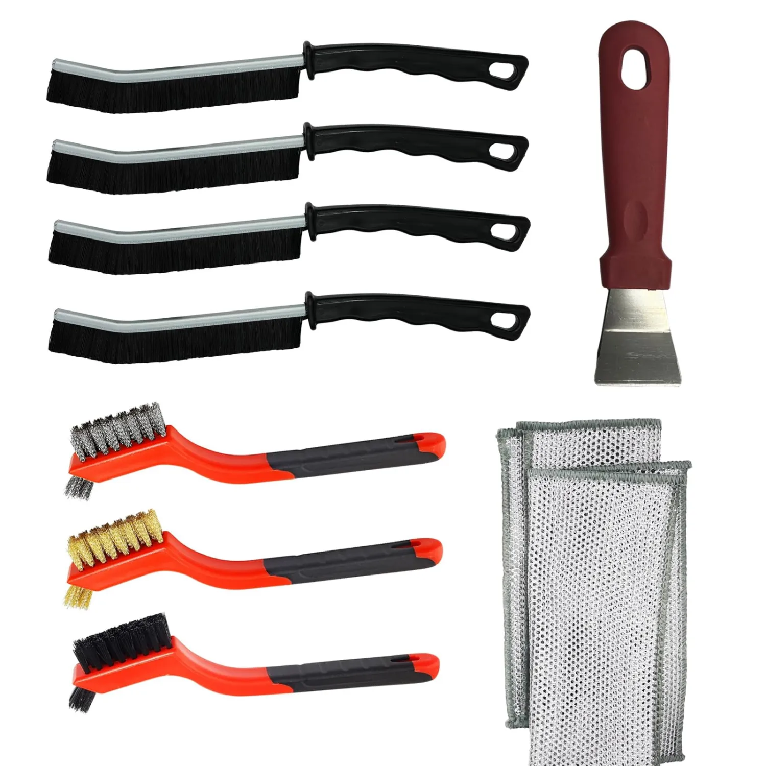 10Pcs Crevice Cleaning Brush Set,New Multi-Function Cleaning Brush Kits,Hard-Bristle Gap Brush with Wire Brushes for Household Use,Kitchen,Bathroom,Bedroom,Garden,Garage