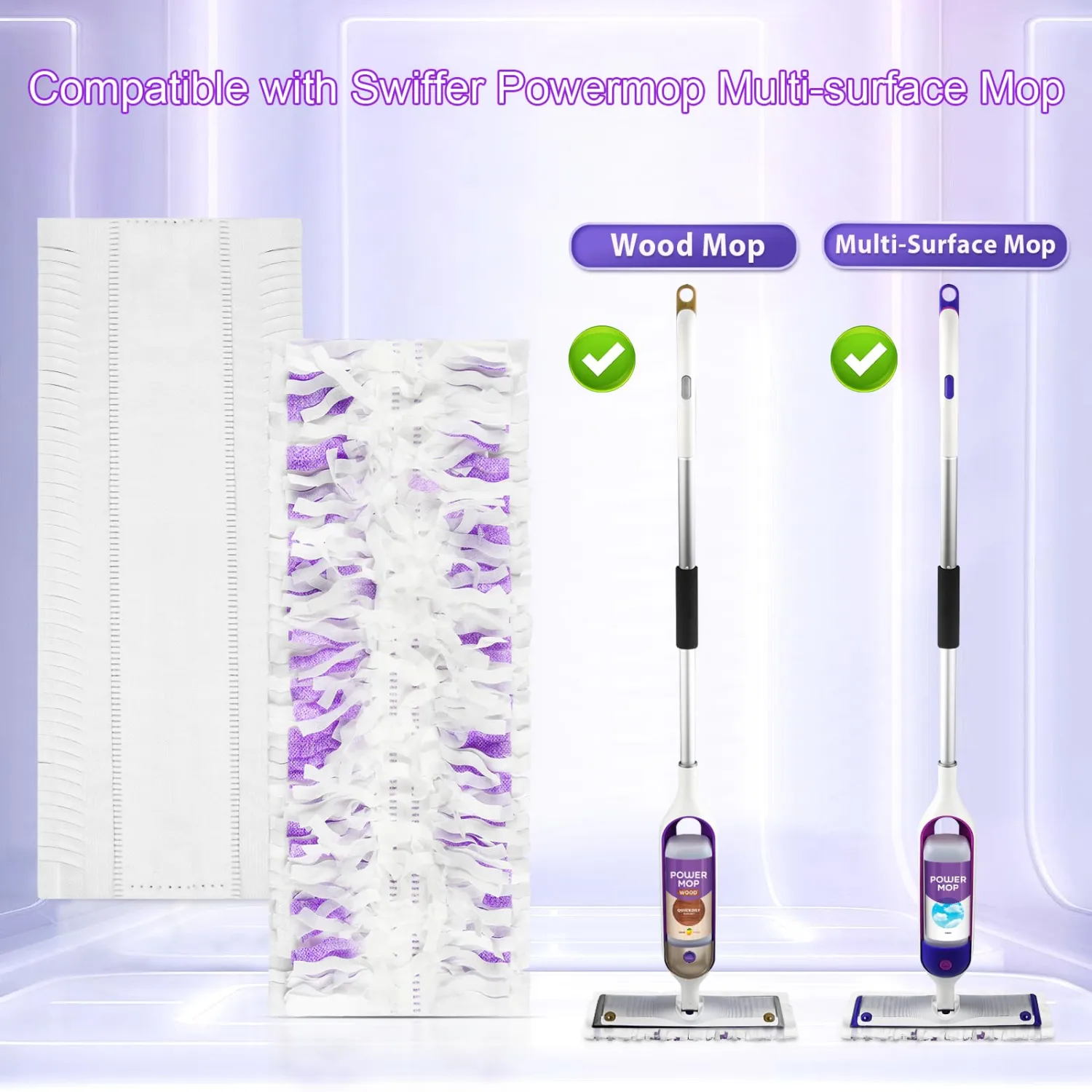 PowerMop Multi-Surface Mopping Pad Refills for Swiffer Power Mop, for Floor Cleaning, PowerMop Refills, 24 Count