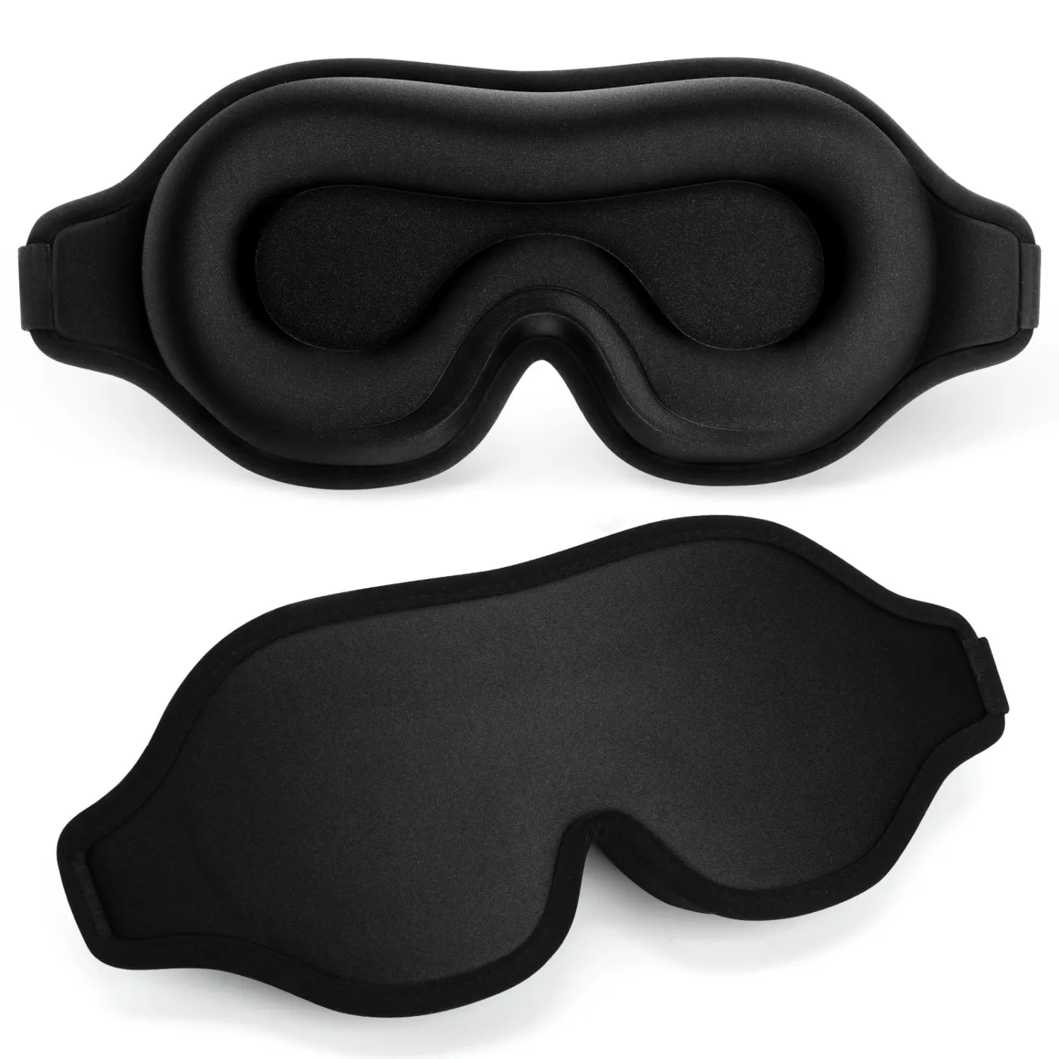 FlyCoco Blackout Eye Mask for Sleeping, 3D Contoured Cup No Pressure Sleep Mask with Adjustable Strap, Ultra-Thin Sides Breathable Lightweight Soft Eye Cover for Men Women Home Travel Airplane Party