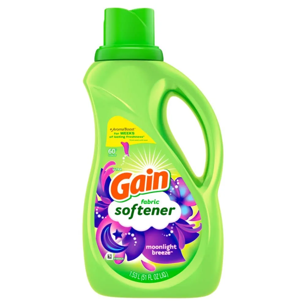 Gain Liquid Fabric Softener, Moonlight Breeze, 51 fl oz 60 loads
