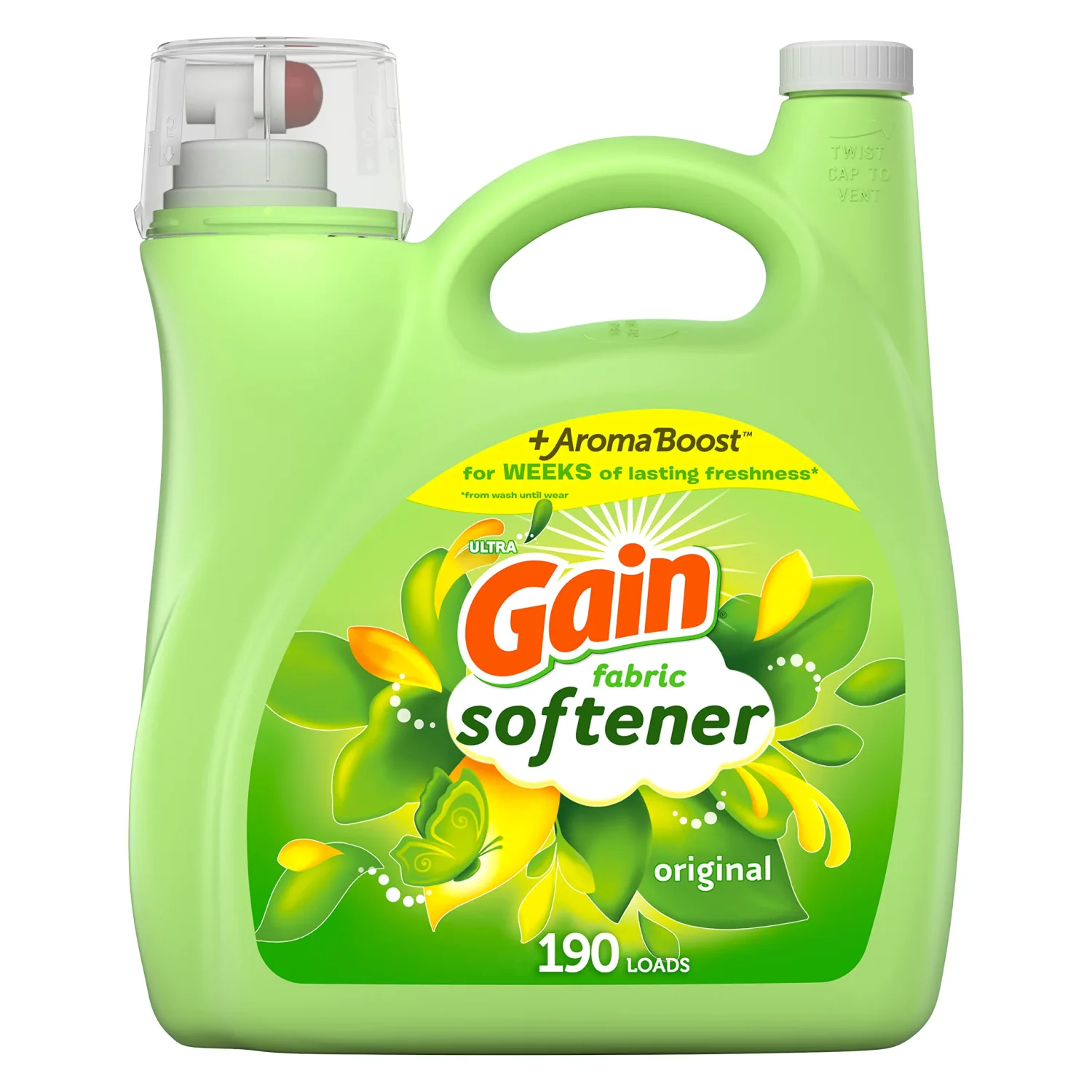 Gain Fabric Softener, Original Scent, 164 fl oz, 190 Loads, HE Compatible