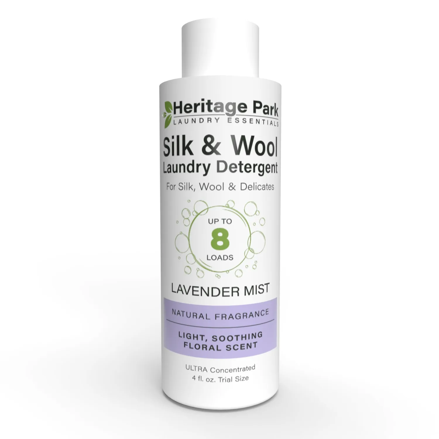 Heritage Park Silk & Wool All-Natural Lavender Mist Scent, pH-Neutral Laundry Detergent - Enzymes-Free, Ultra Concentrated (4 fl oz Trial Size)