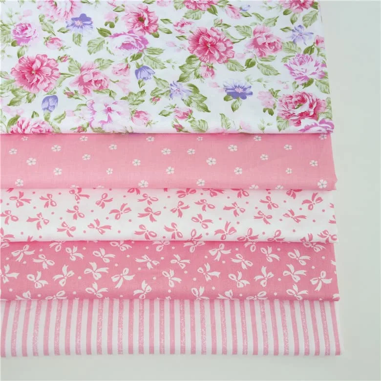 7Pcs 20" x 20" Cotton Fabric DIY Making Supplies Quilting Patchwork Fabric Fat Quarter Bundles DIY for Quilting Cotton Patchwork Cushions(Peony)