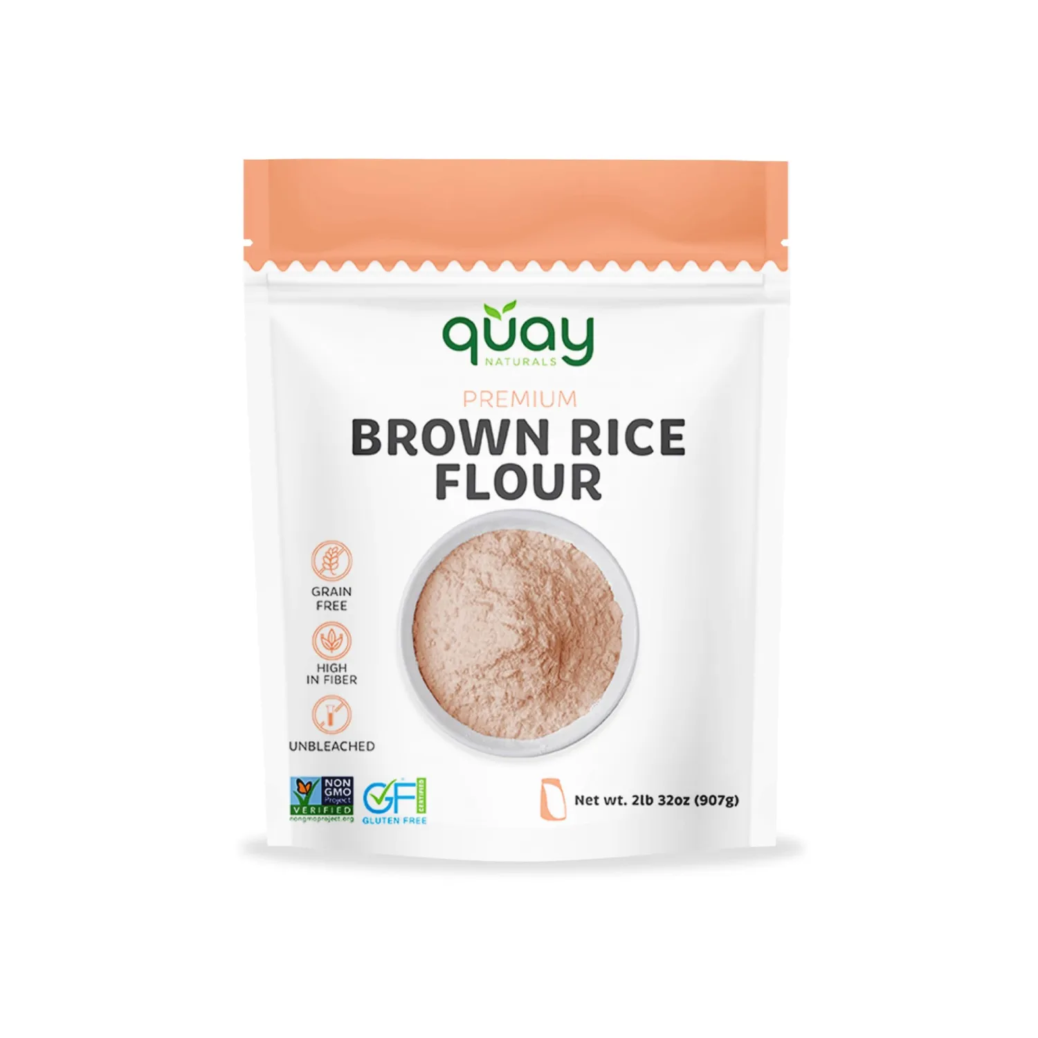 Brown Rice Flour - Gluten Free Flour - Wheat Flour Substitute & Alternative for Baking & Cooking - Non GMO (2 Pound)