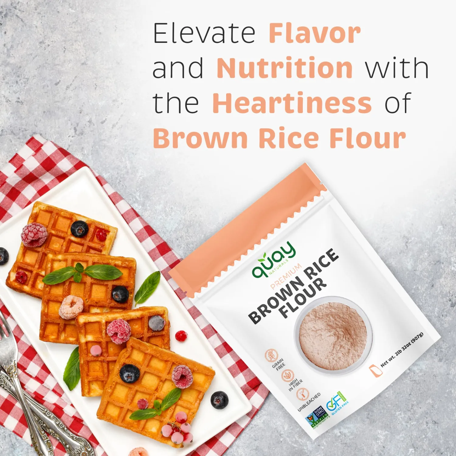 Brown Rice Flour - Gluten Free Flour - Wheat Flour Substitute & Alternative for Baking & Cooking - Non GMO (2 Pound)
