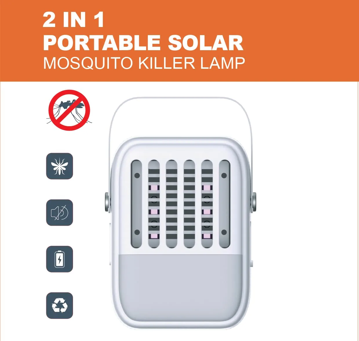 Rechargeable 5200mAh LED Bug Zapper, Mosquito Trap and Solar Outdoor Bug Zapper, Fly, Mosquito Zapper, Indoor/Outdoor Insect Traps, Perfect for Camping Supplies & Patio by KME