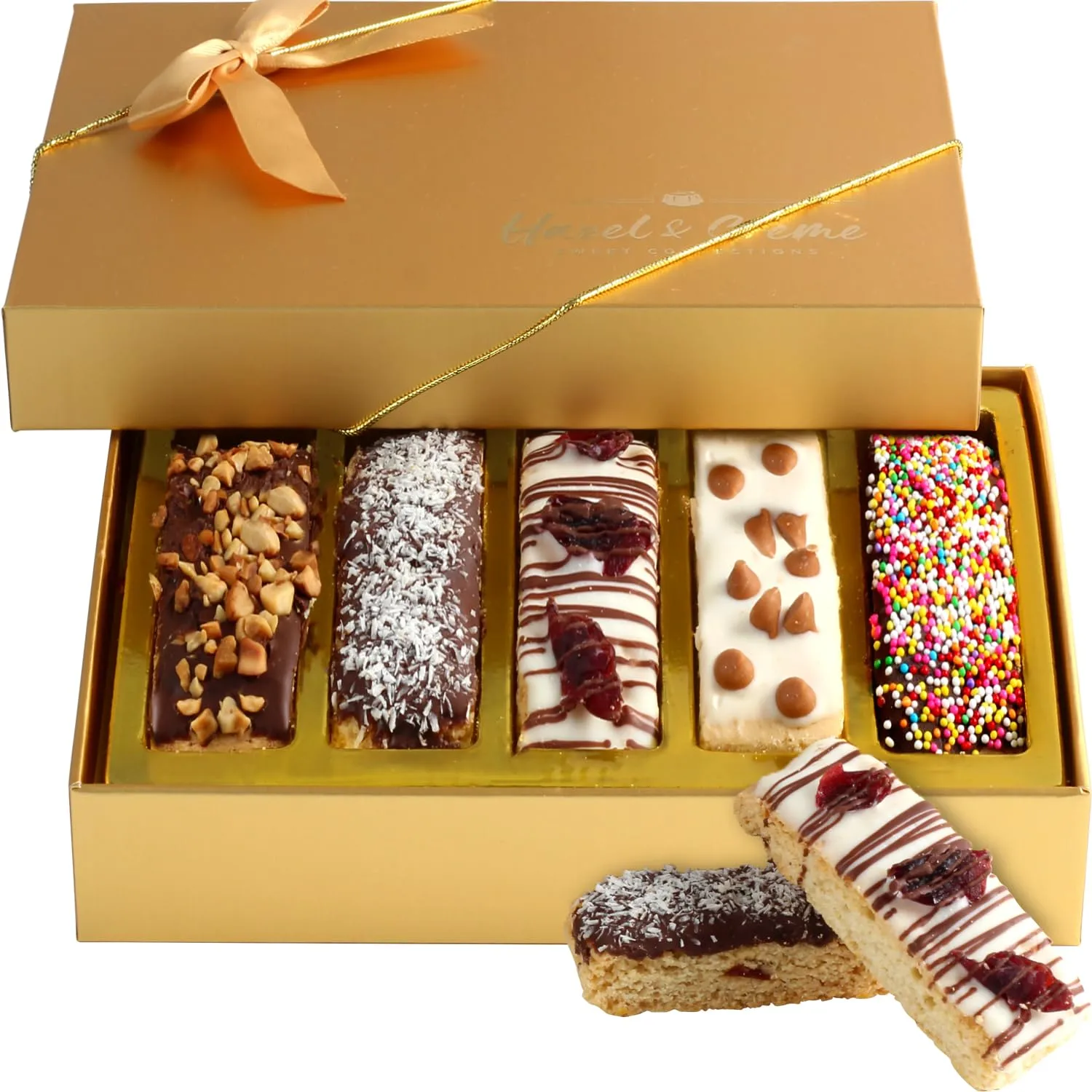 Biscotti Cookie Gift Basket - Chocolate Food Gifts for Him or Her - Gourmet Present for Birthday, Graduation, Holiday, Thank You, Well Wishes