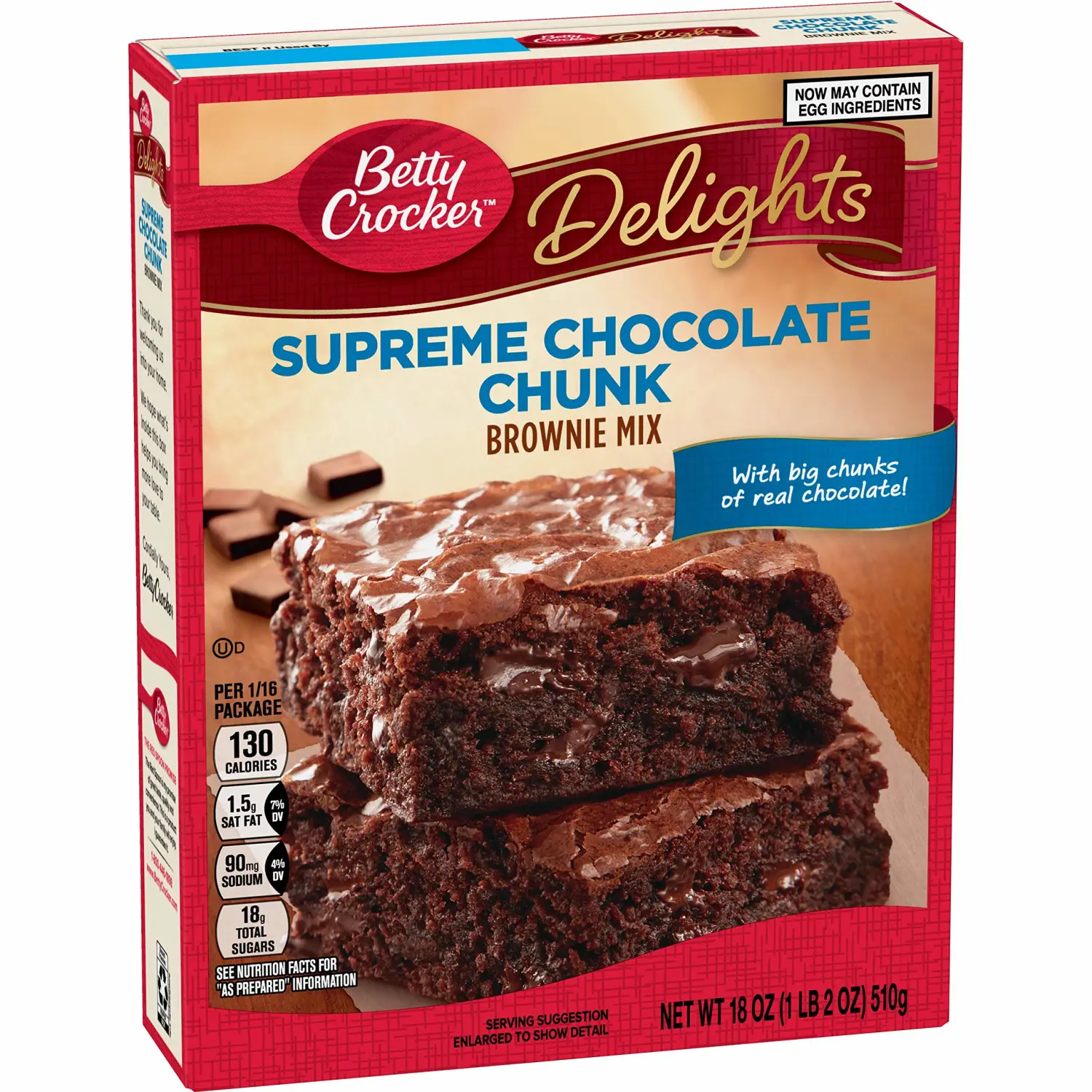 Betty Crocker Supreme Chocolate Chunk Brownie Mix, 18 oz (Pack of 6)