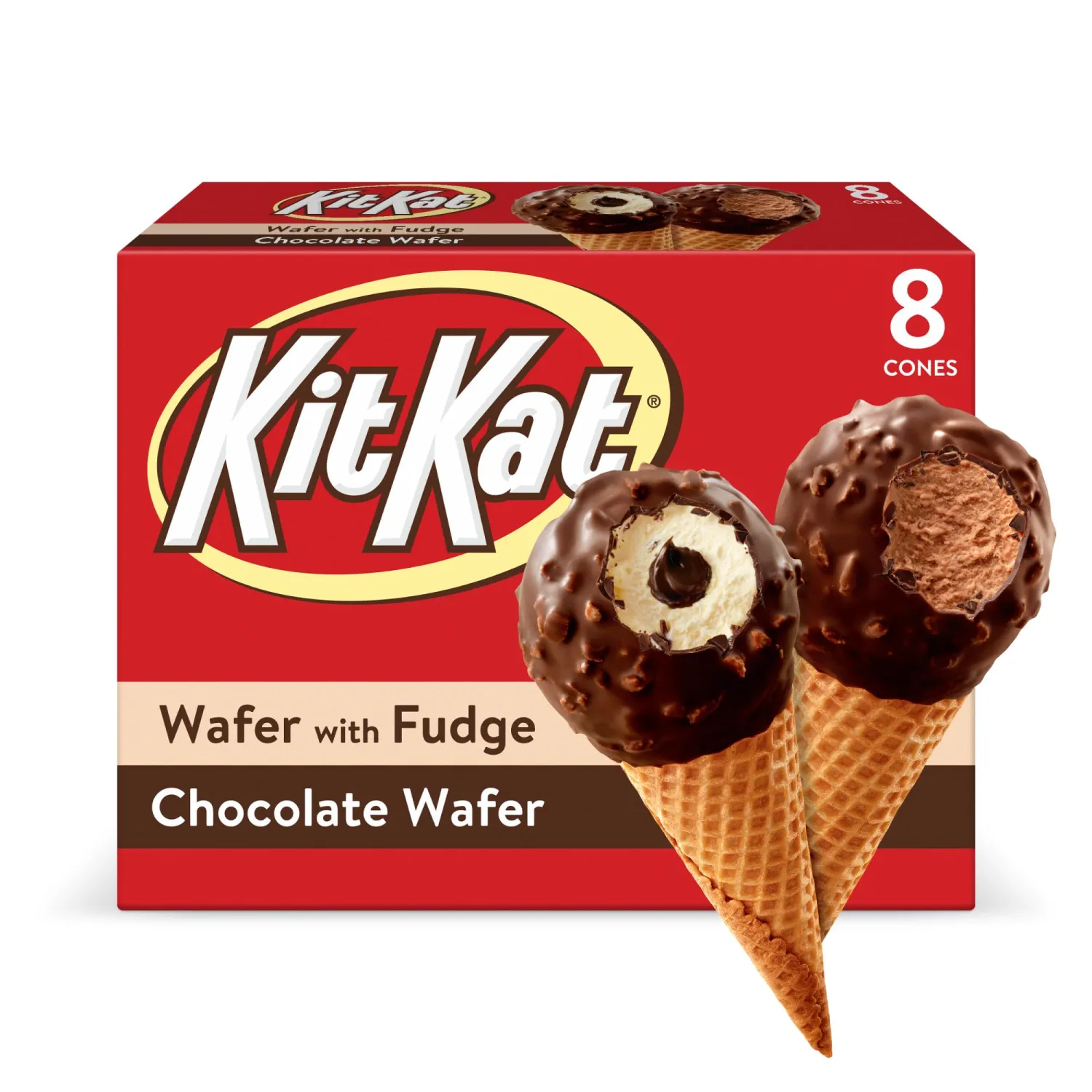 KitKat, Fudge Sundae Cones, 8 Count (Frozen)