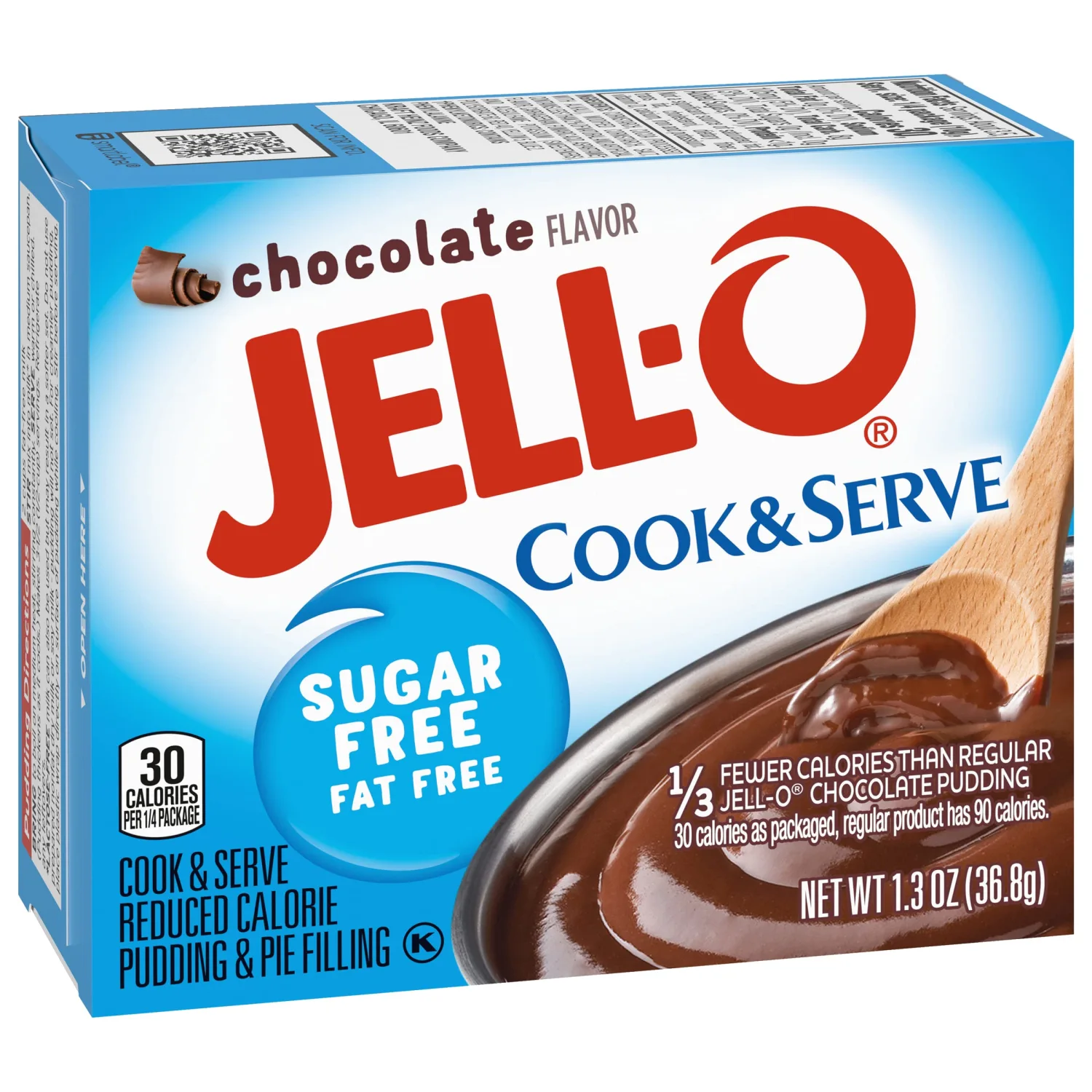 Jell-O Chocolate Pudding, Cook & Serve, Sugar Free, 1.3 oz Box, 4 Packs